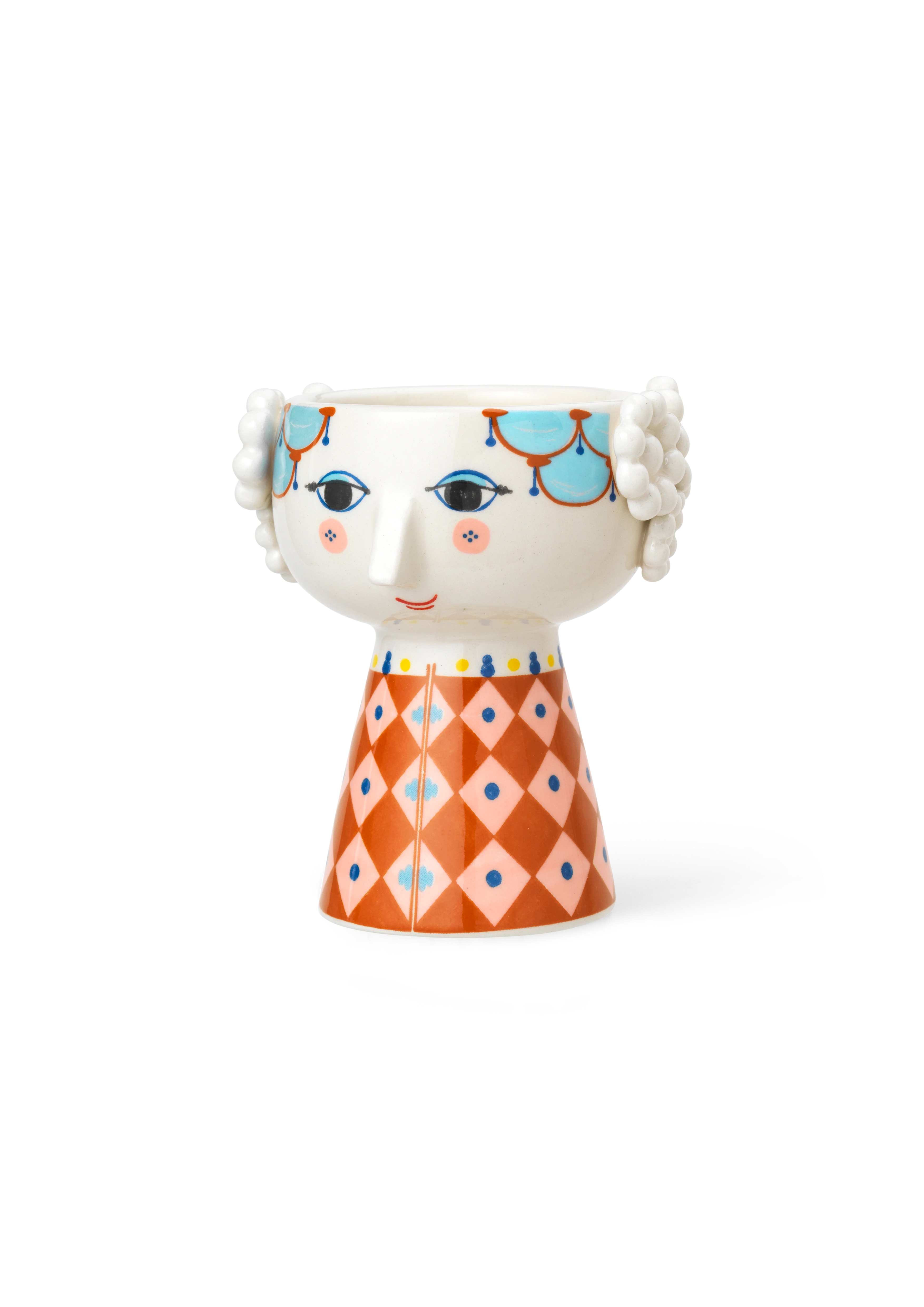 Ljusstake H9.5 cm från Bjørn Wiinblad i färgen Terracotta, tillverkad av Keramik