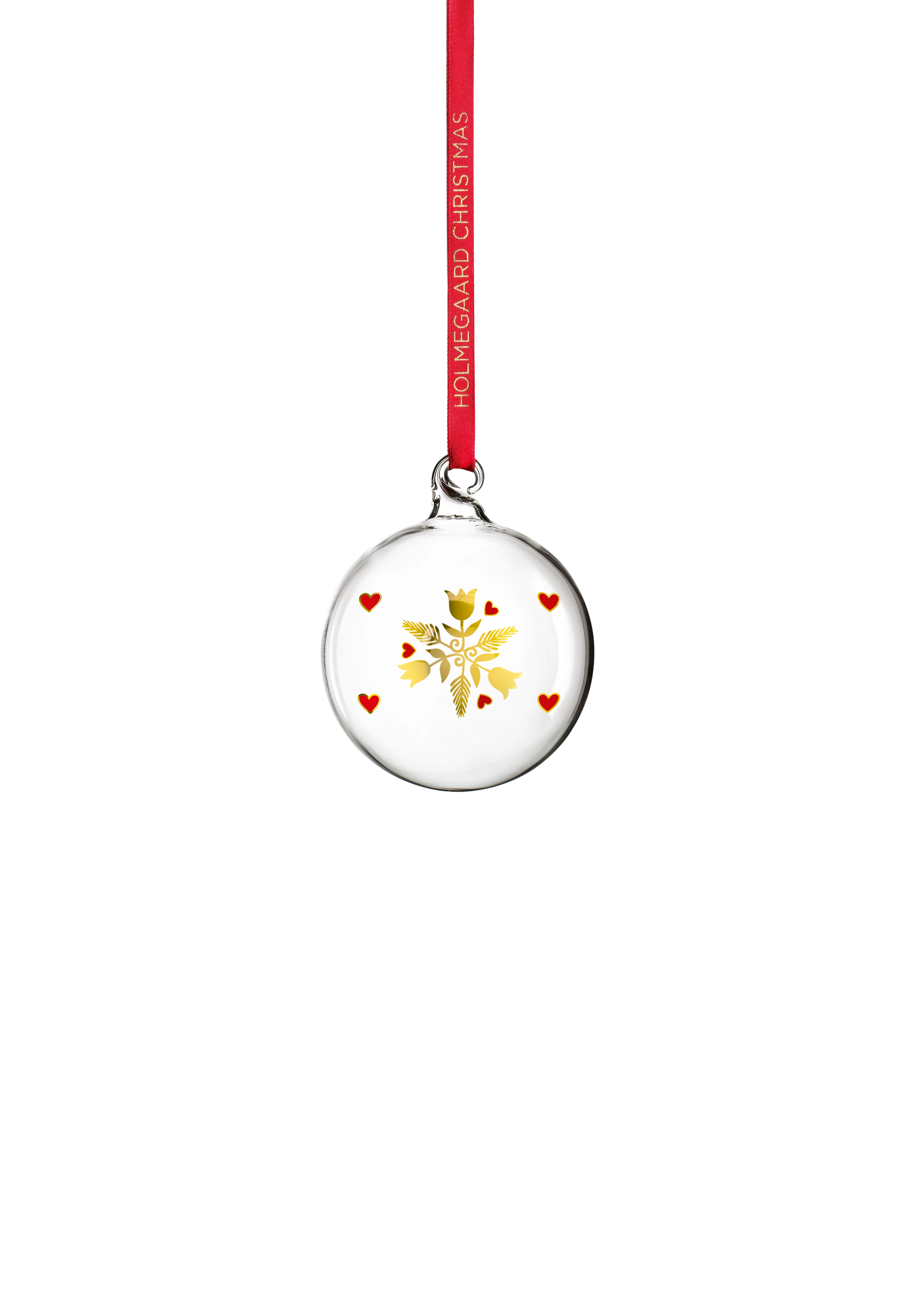 Weihnachtskugel 2020 klein von Holmegaard in der Farbe Klar, hergestellt aus Glas