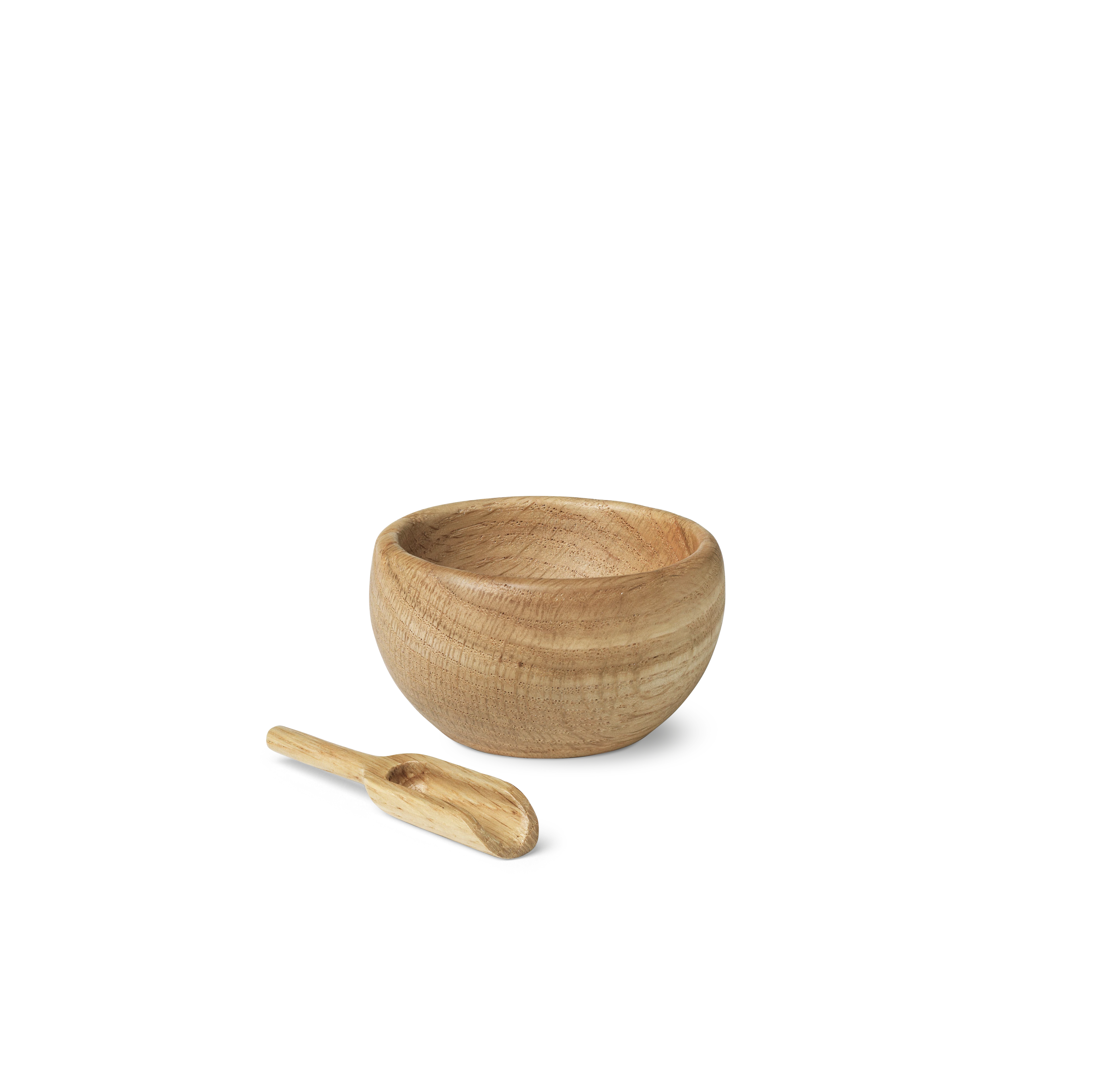 Salzschale mit Löffel Ø7 cm von Kay Bojesen in der Farbe Eiche, hergestellt aus Holz