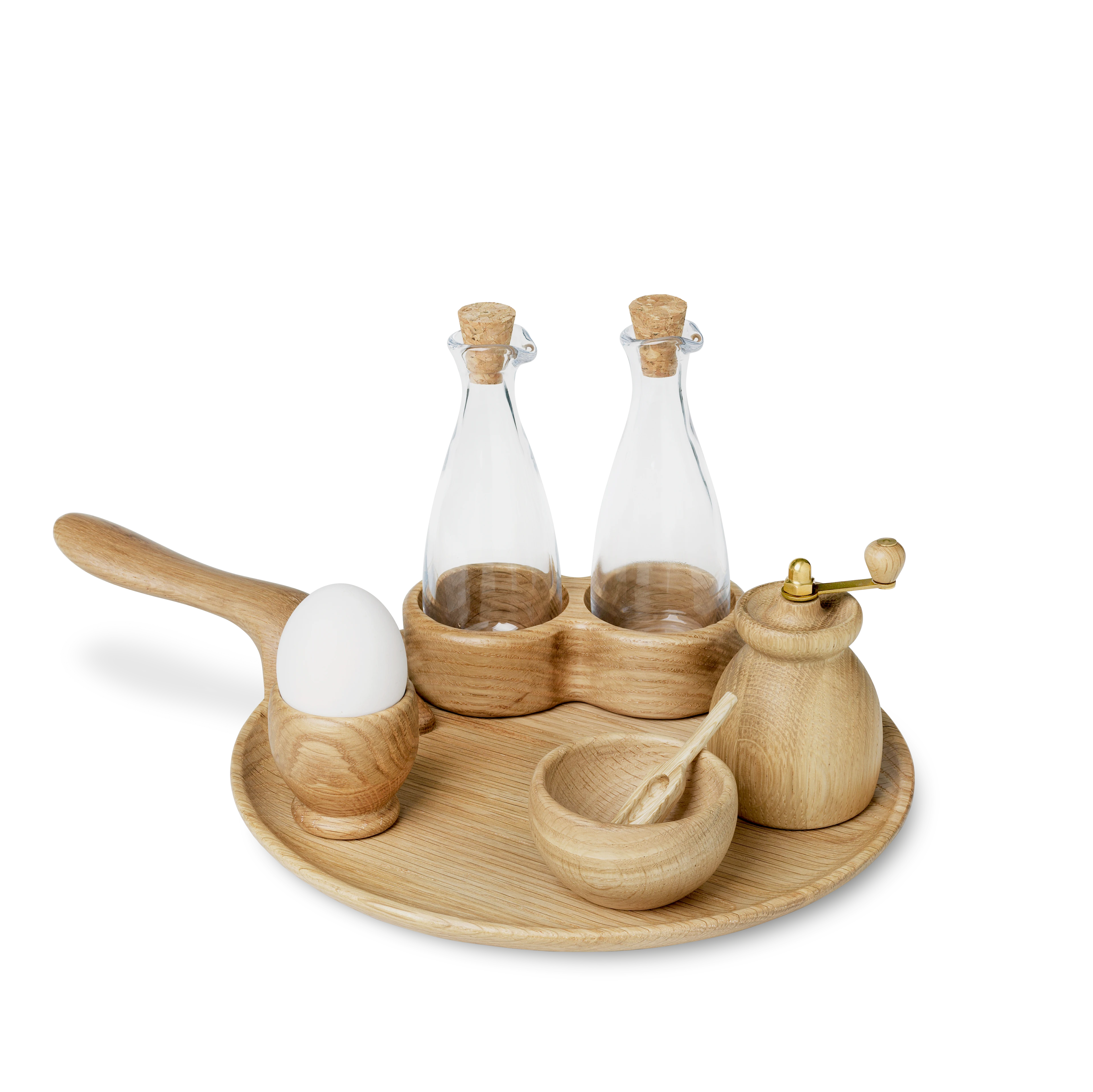 Servierplatte Ø24.5 cm von Kay Bojesen in der Farbe Eiche, hergestellt aus Holz