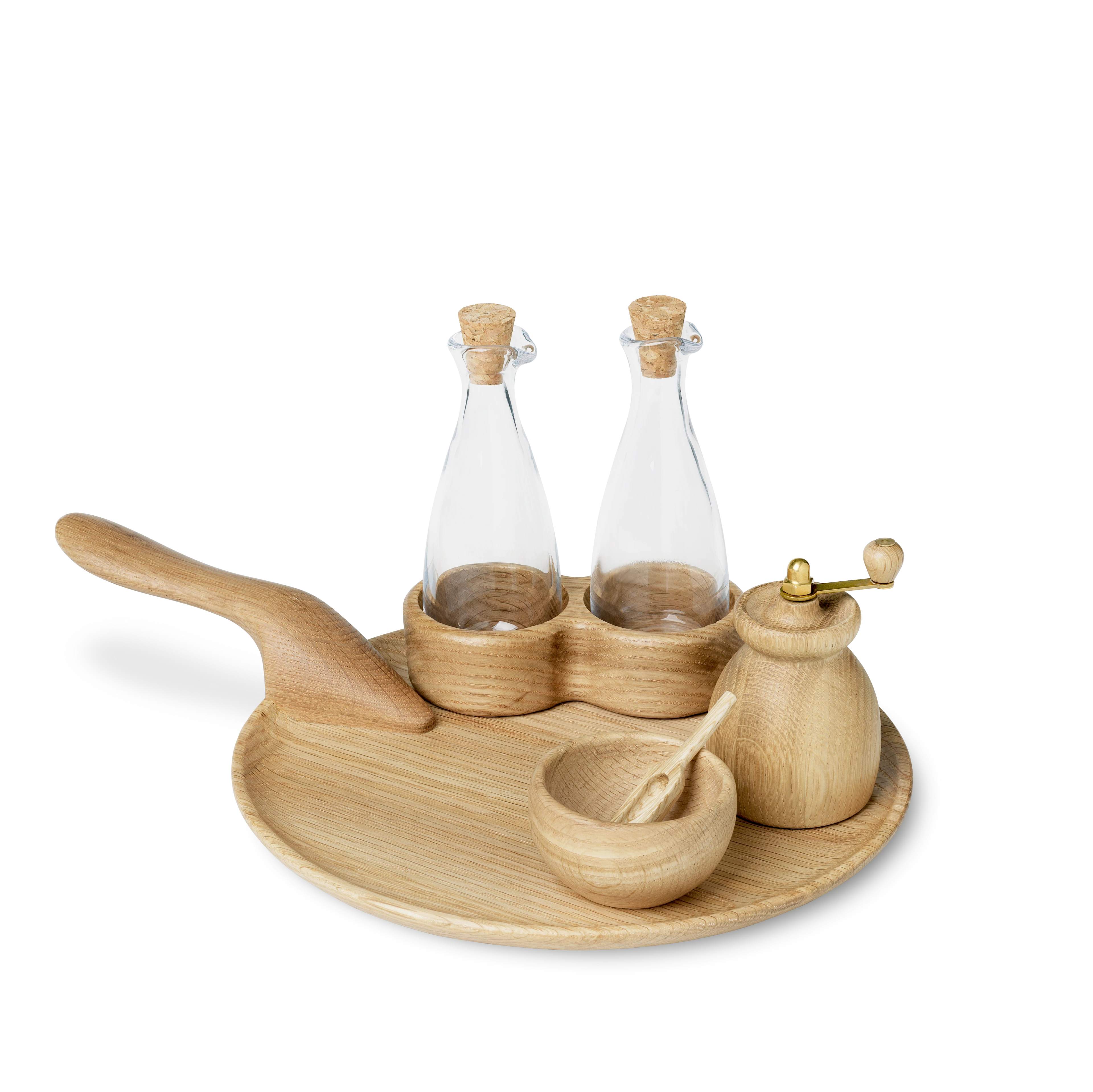 Servierplatte Ø24.5 cm von Kay Bojesen in der Farbe Eiche, hergestellt aus Holz