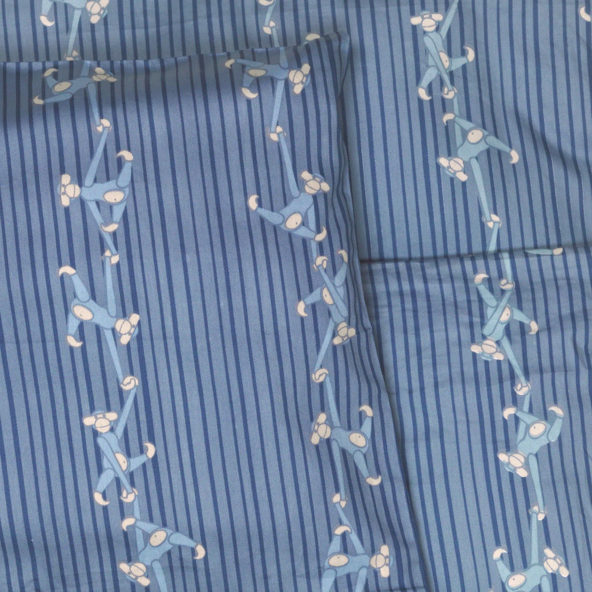 Bed linen Monkey baby 70x100cm DK from Kay Bojesen in Blue color, made of Cotton sateen