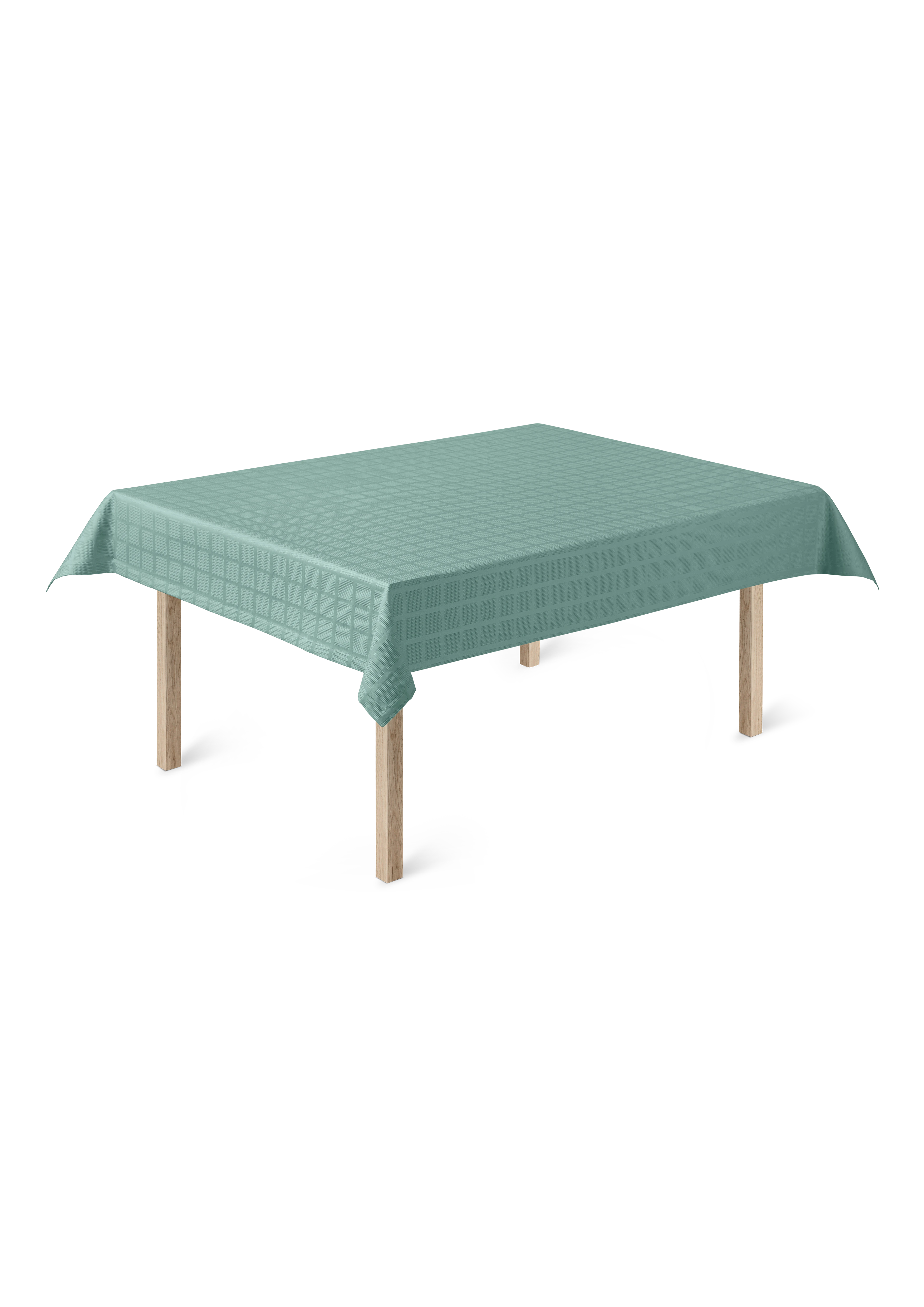 Damastduk 150x270 cm från JUNA i färgen Turkos, tillverkad av Bomull