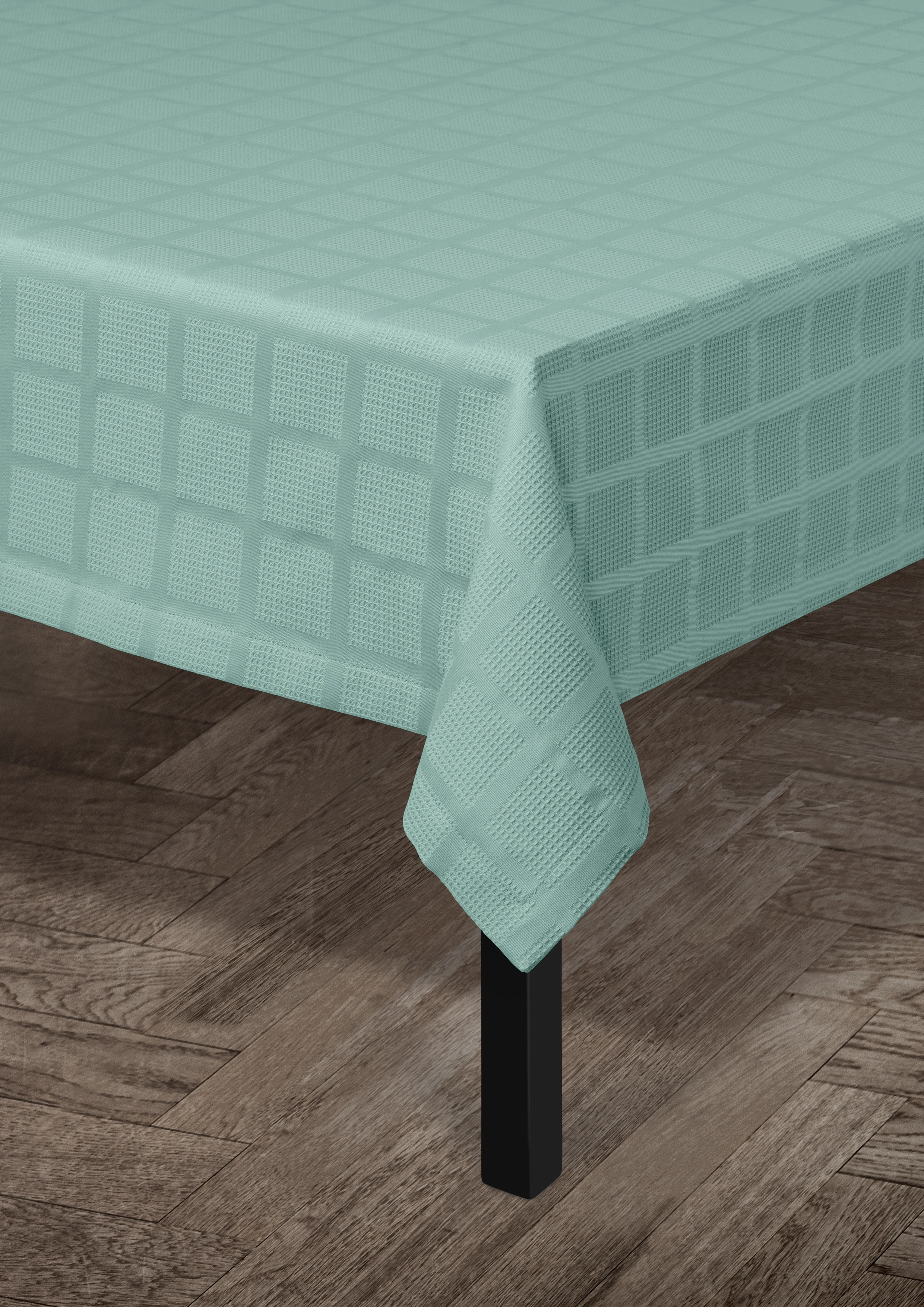 Damask tablecloth 150x270 cm from JUNA in Turquoise color, made of Cotton