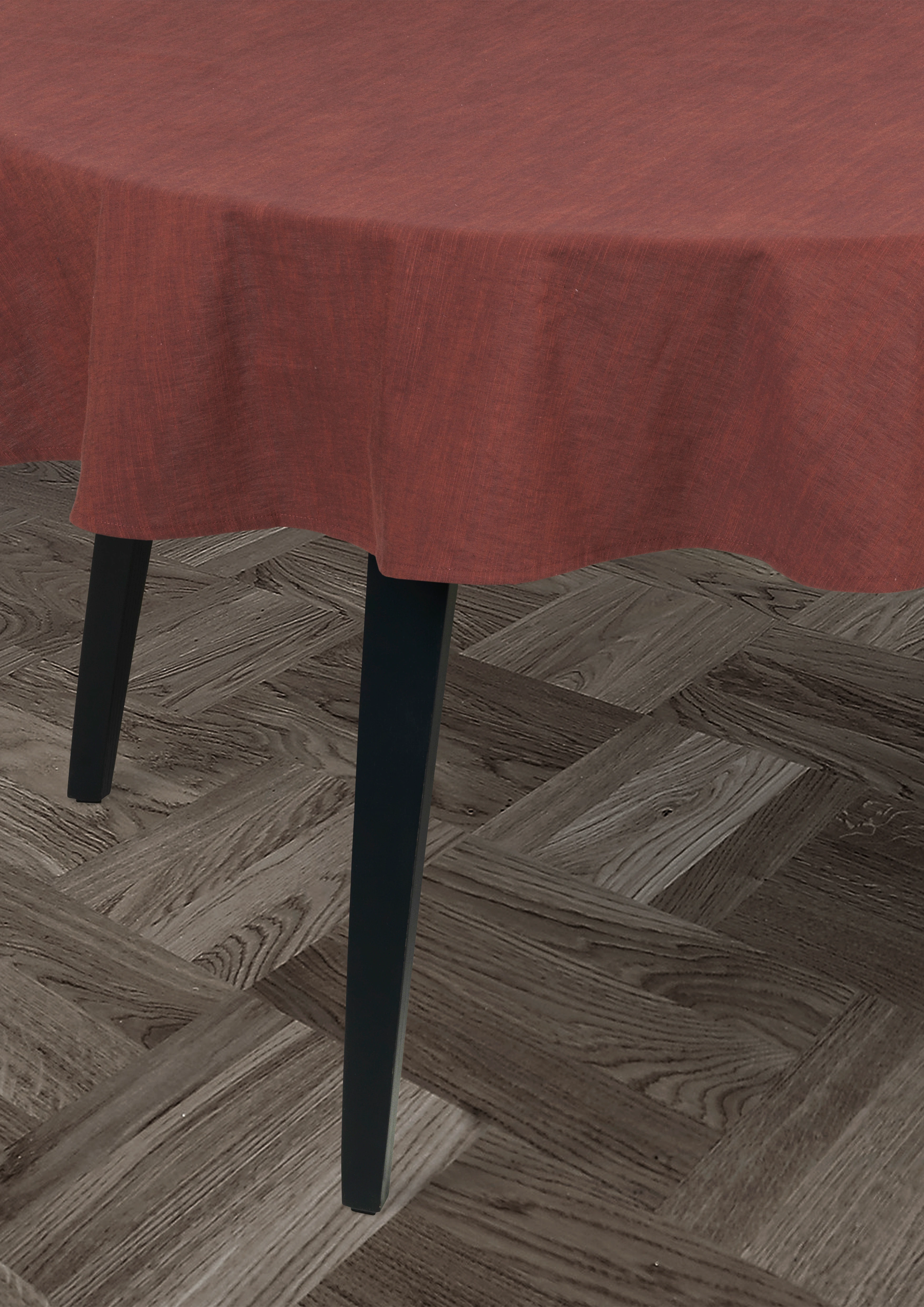 Tablecloth round Ø170 cm from JUNA in Chocolate color, made of Cotton