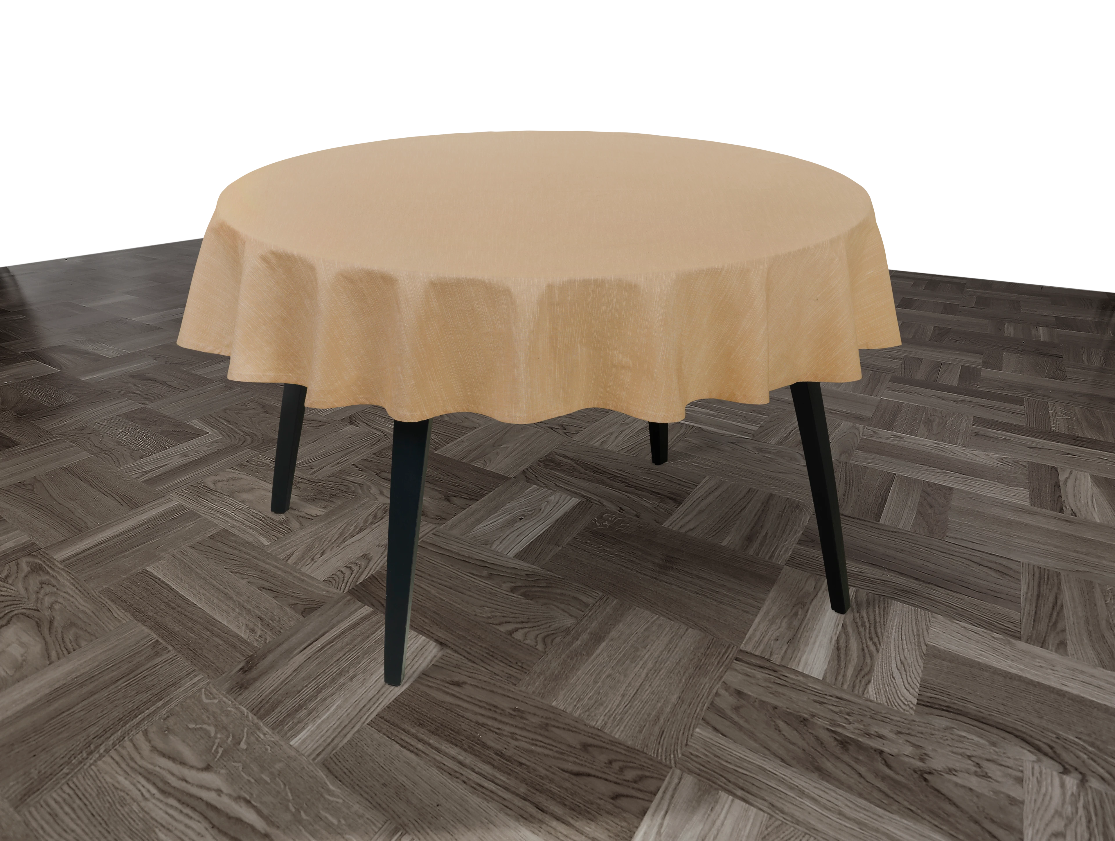 Tablecloth round Ø170 cm from JUNA in Ochre color, made of Cotton