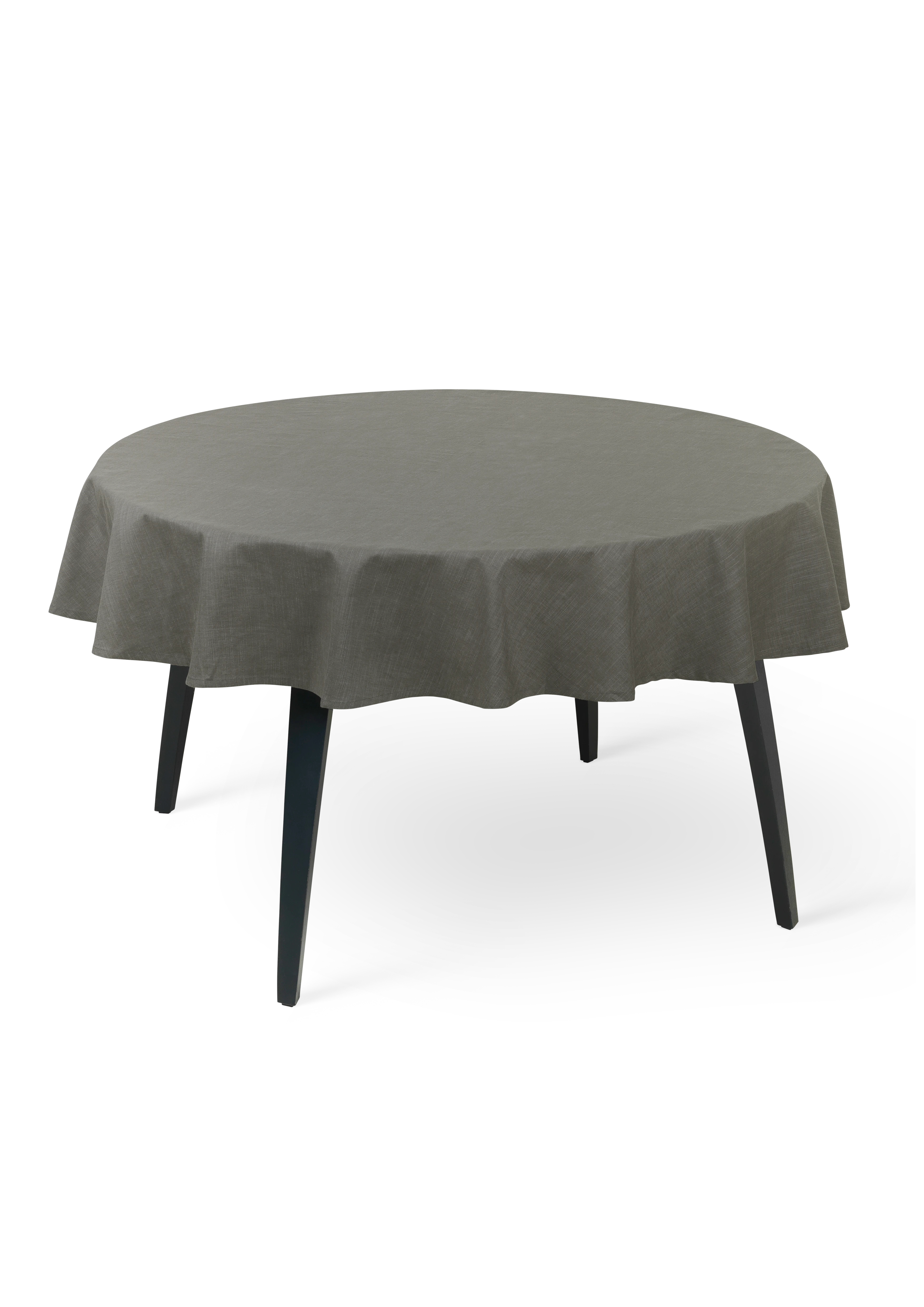 Tablecloth round Ø170 cm from JUNA in Olive green color, made of Cotton