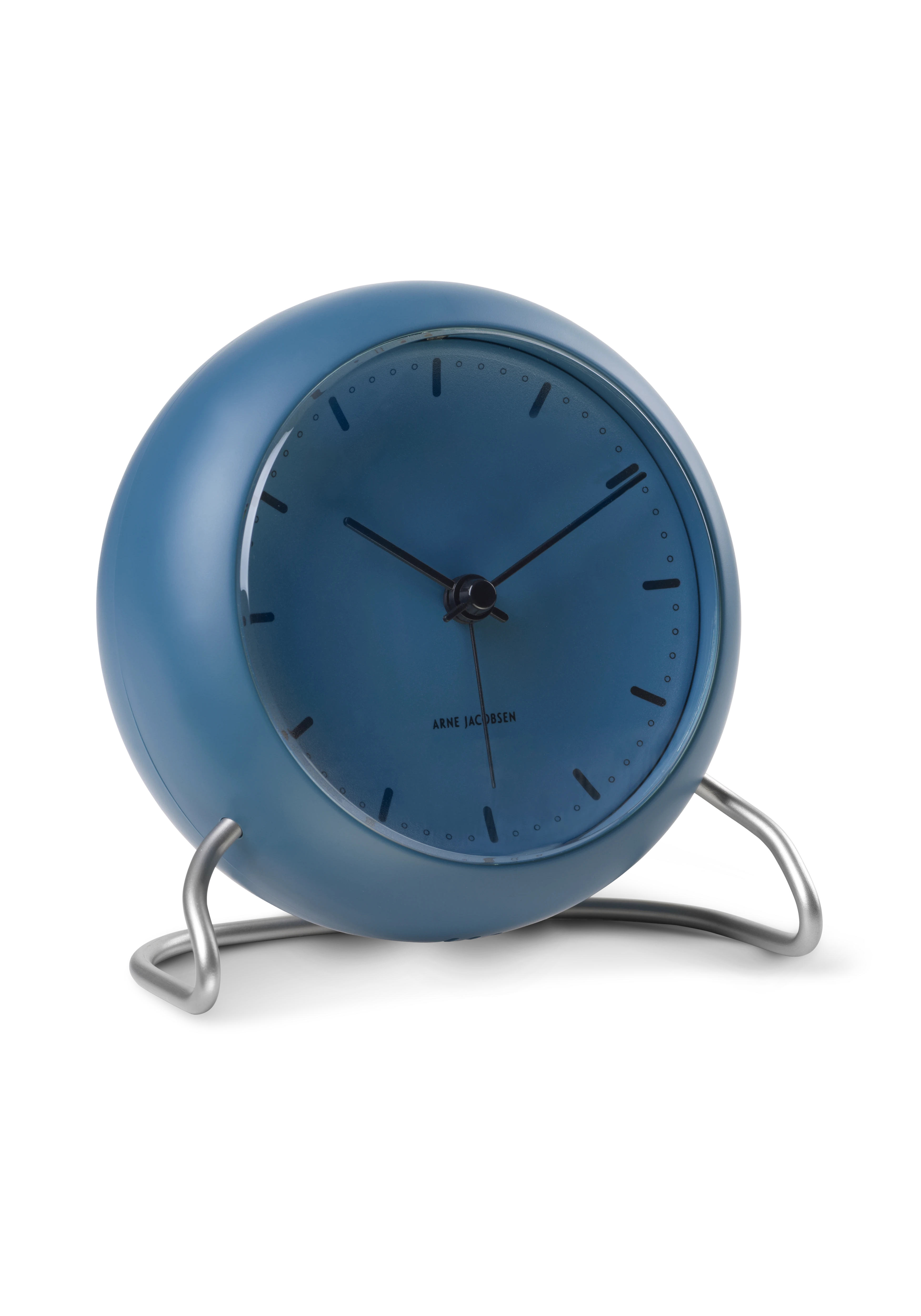 Tischuhr Ø11 cm von Arne Jacobsen in der Farbe Stone Blue, hergestellt aus Kunststoff