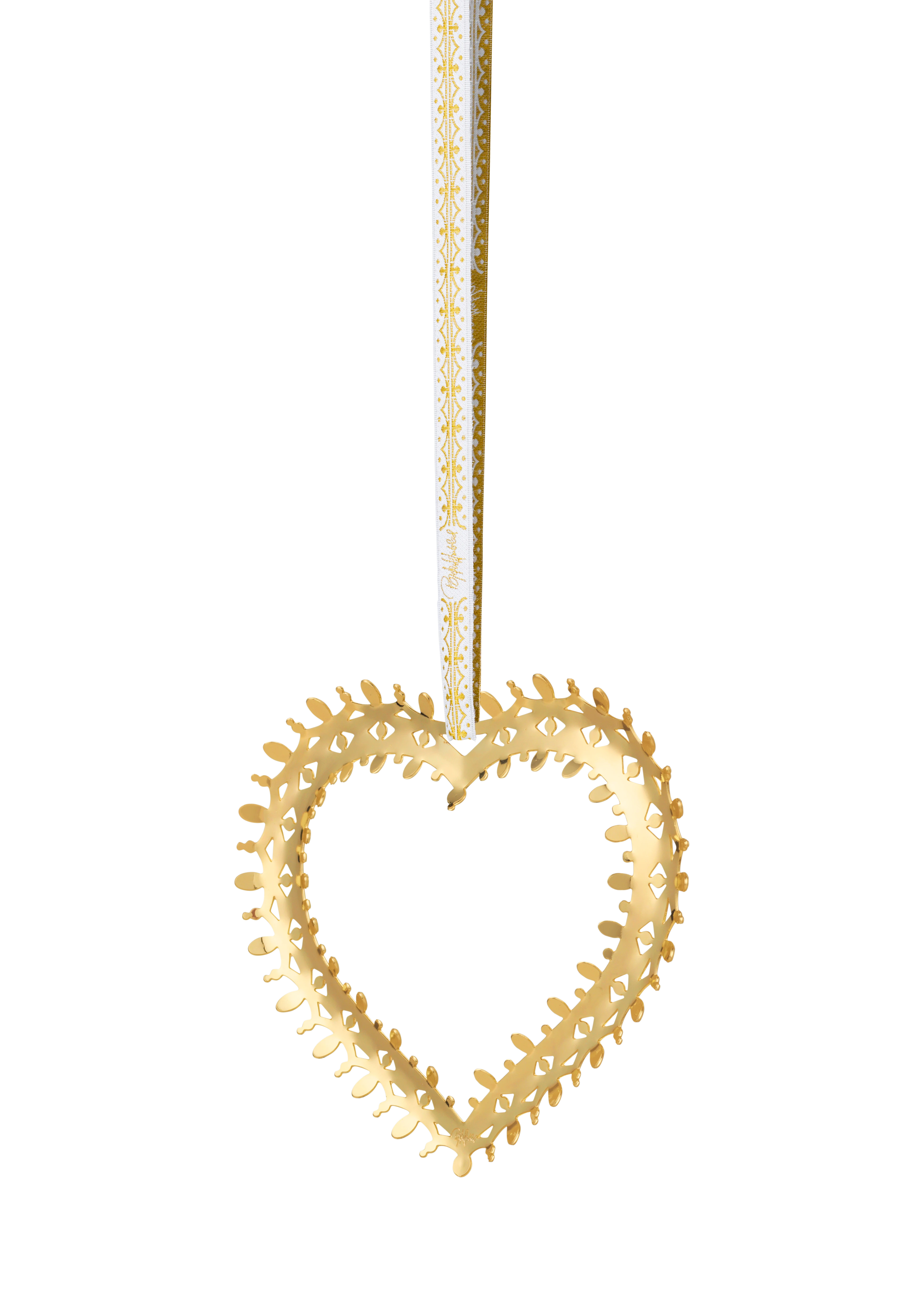 Julehjerte H7.5 cm fra Bjørn Wiinblad i fargen Forgylt, laget av Metall