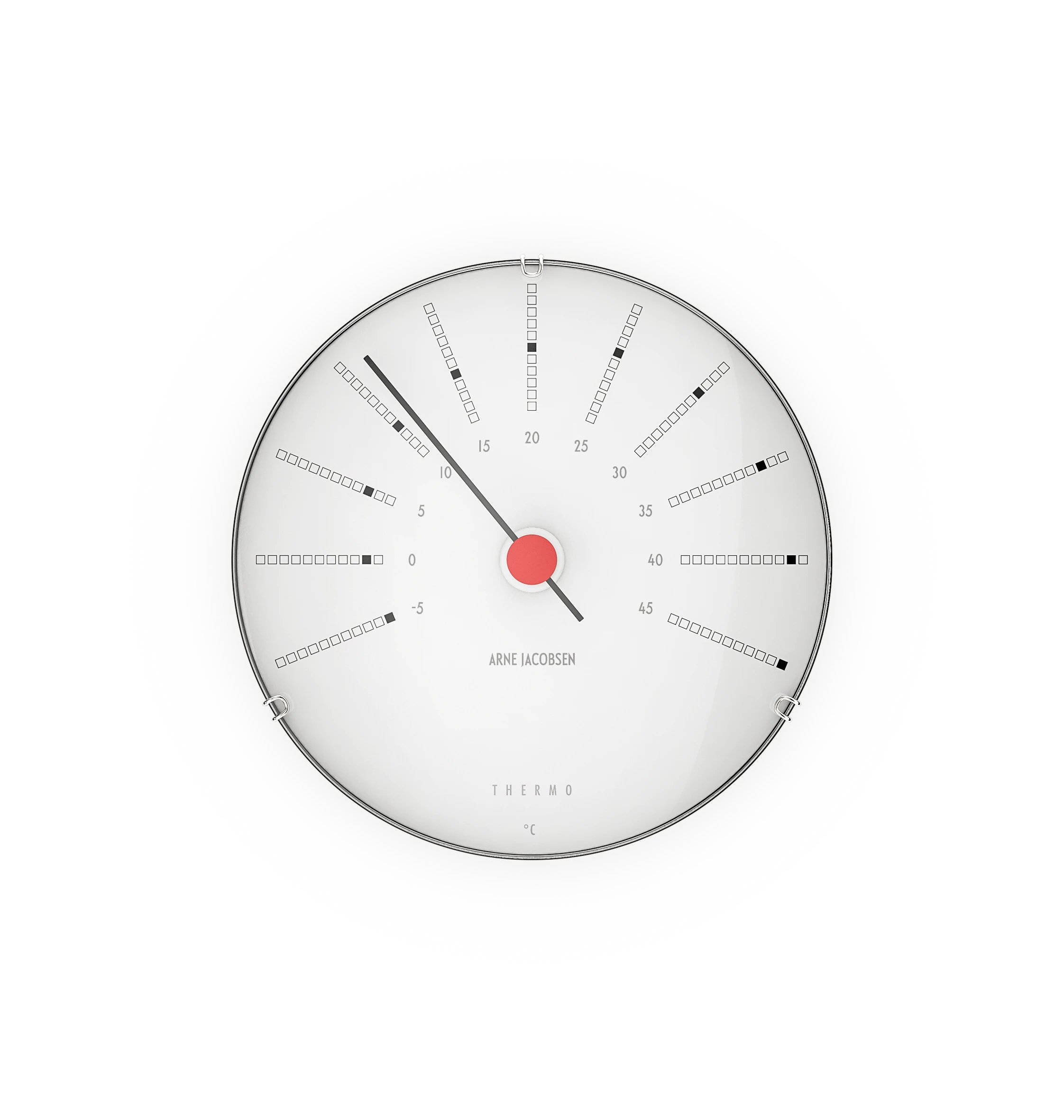Termometer Ø12 cm från Arne Jacobsen i färgen Vit/Svart/Röd, tillverkad av Diverse