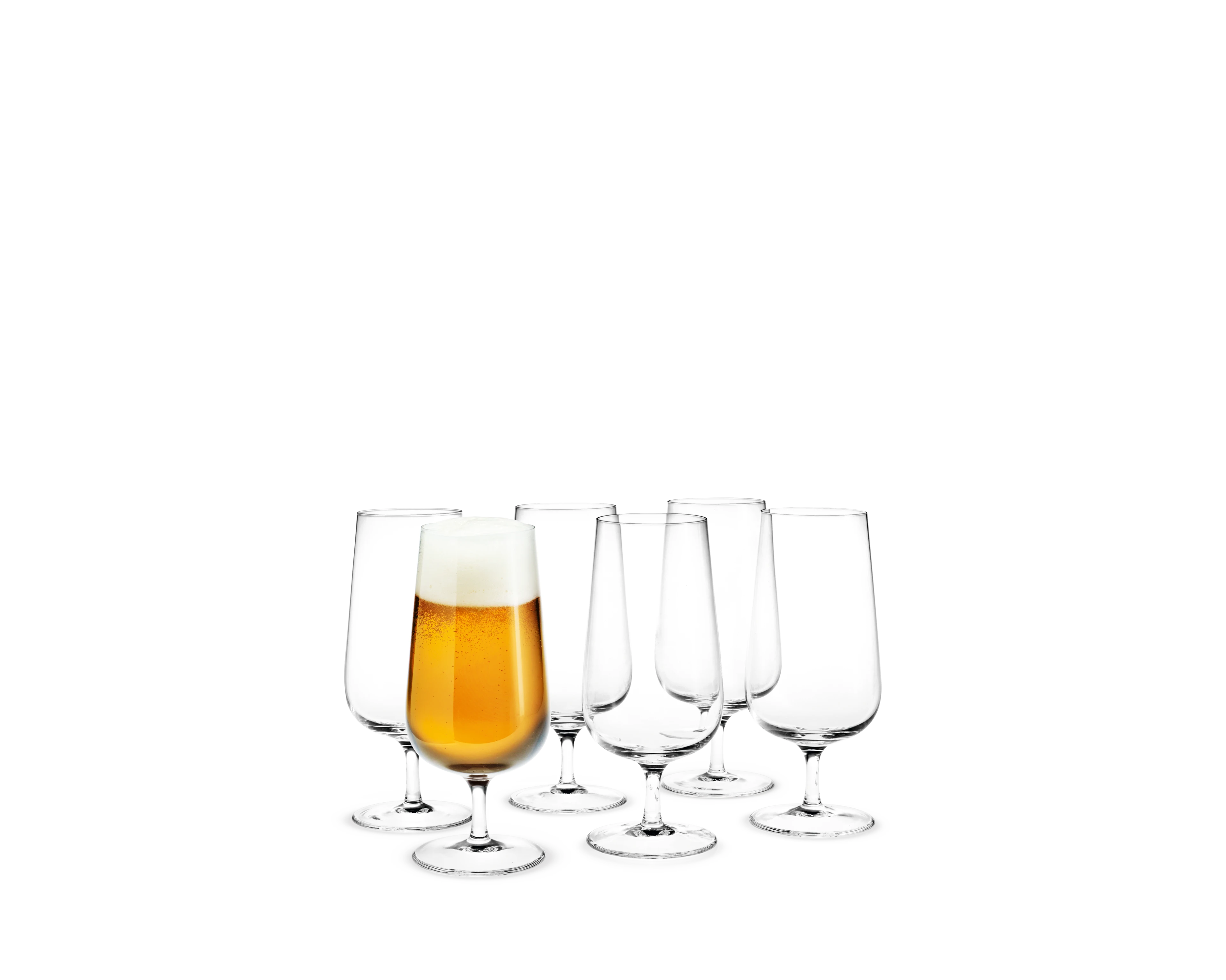 Ølglas 53 cl 6 stk. fra Holmegaard i farven Klar, lavet af Glas