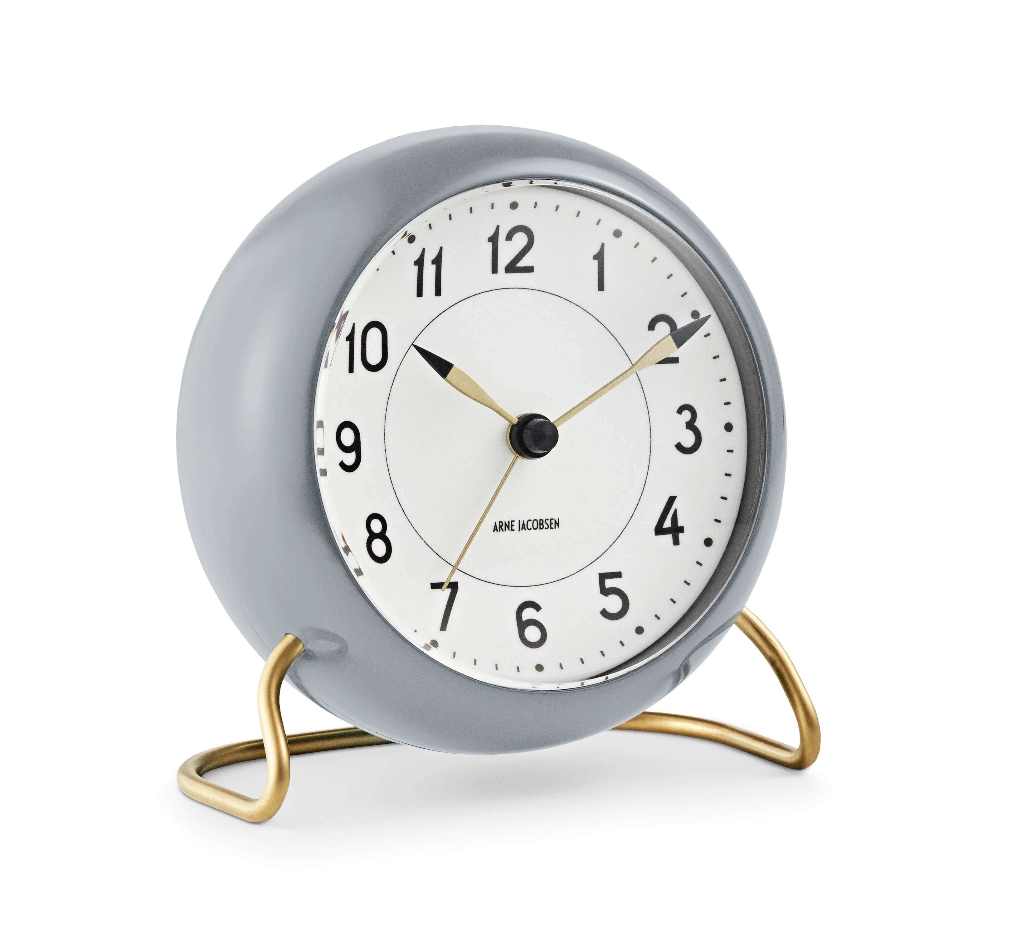 Table clock Ø11 cm from Arne Jacobsen in Grey/White color, made of Plastic