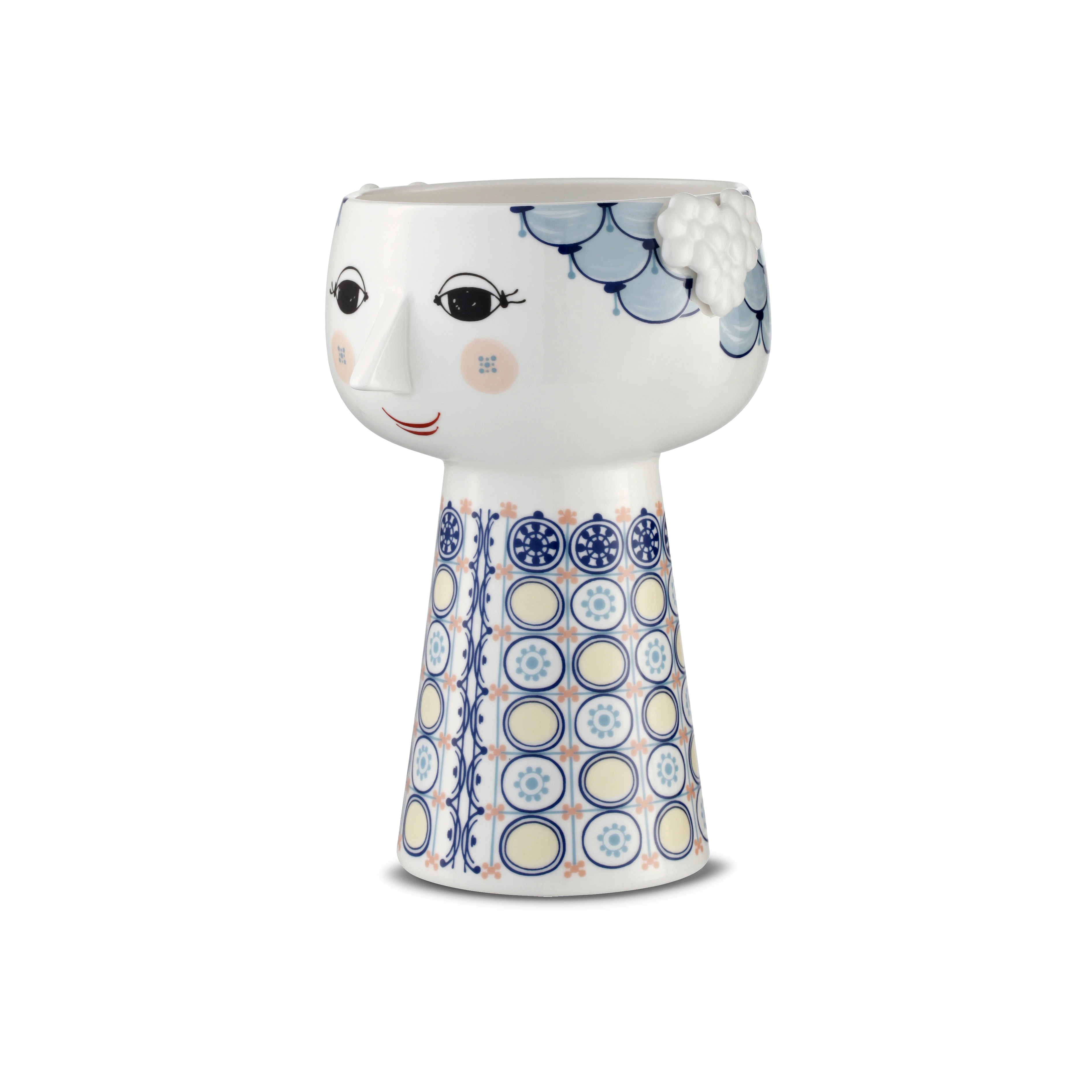 Vase H18.5 cm fra Bjørn Wiinblad i farven Mørk blå, lavet af Keramik