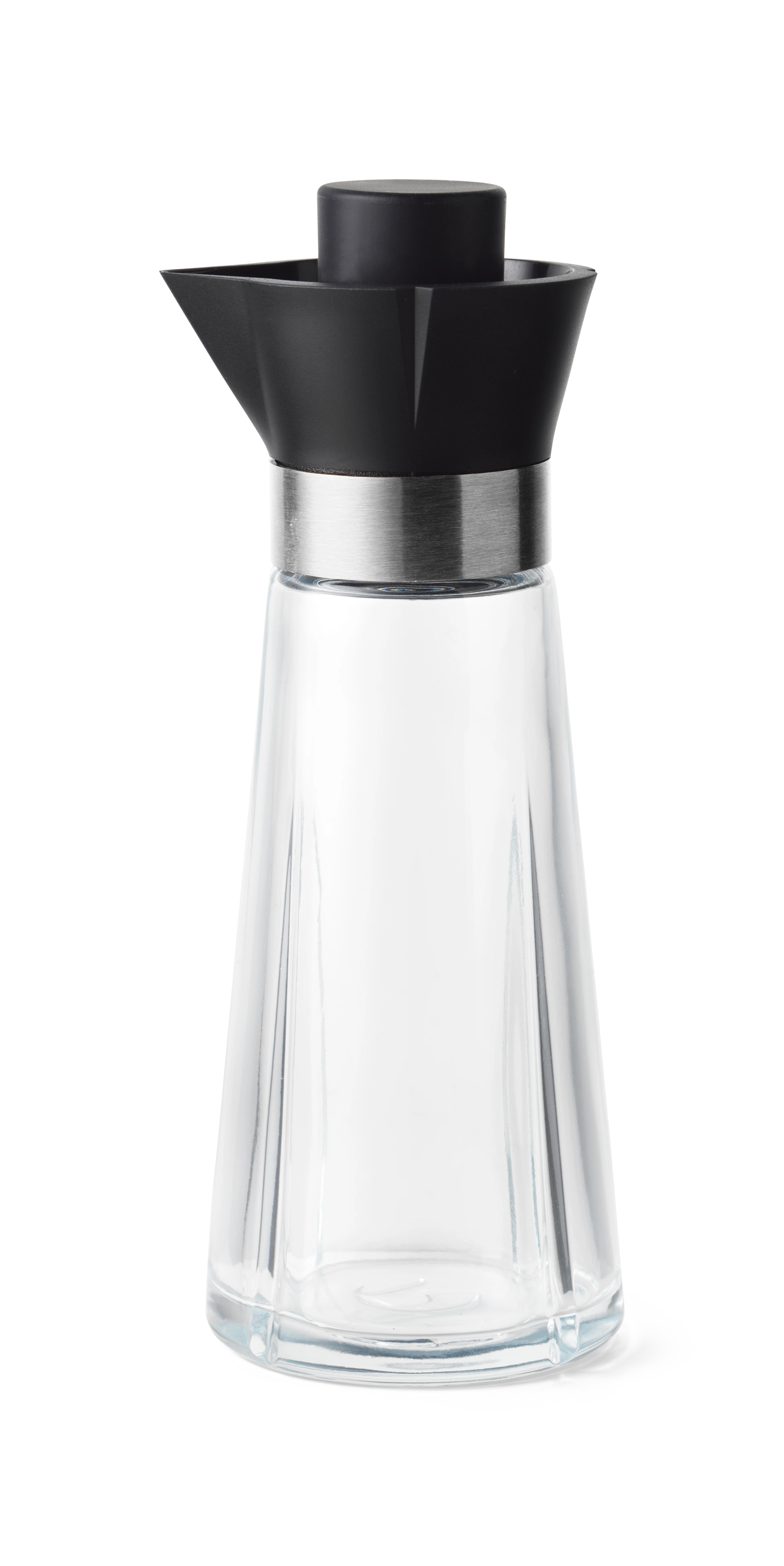 Öl- und Essigflasche H18.5 cm von Rosendahl in der Farbe Schwarz/Stahl, hergestellt aus Glas