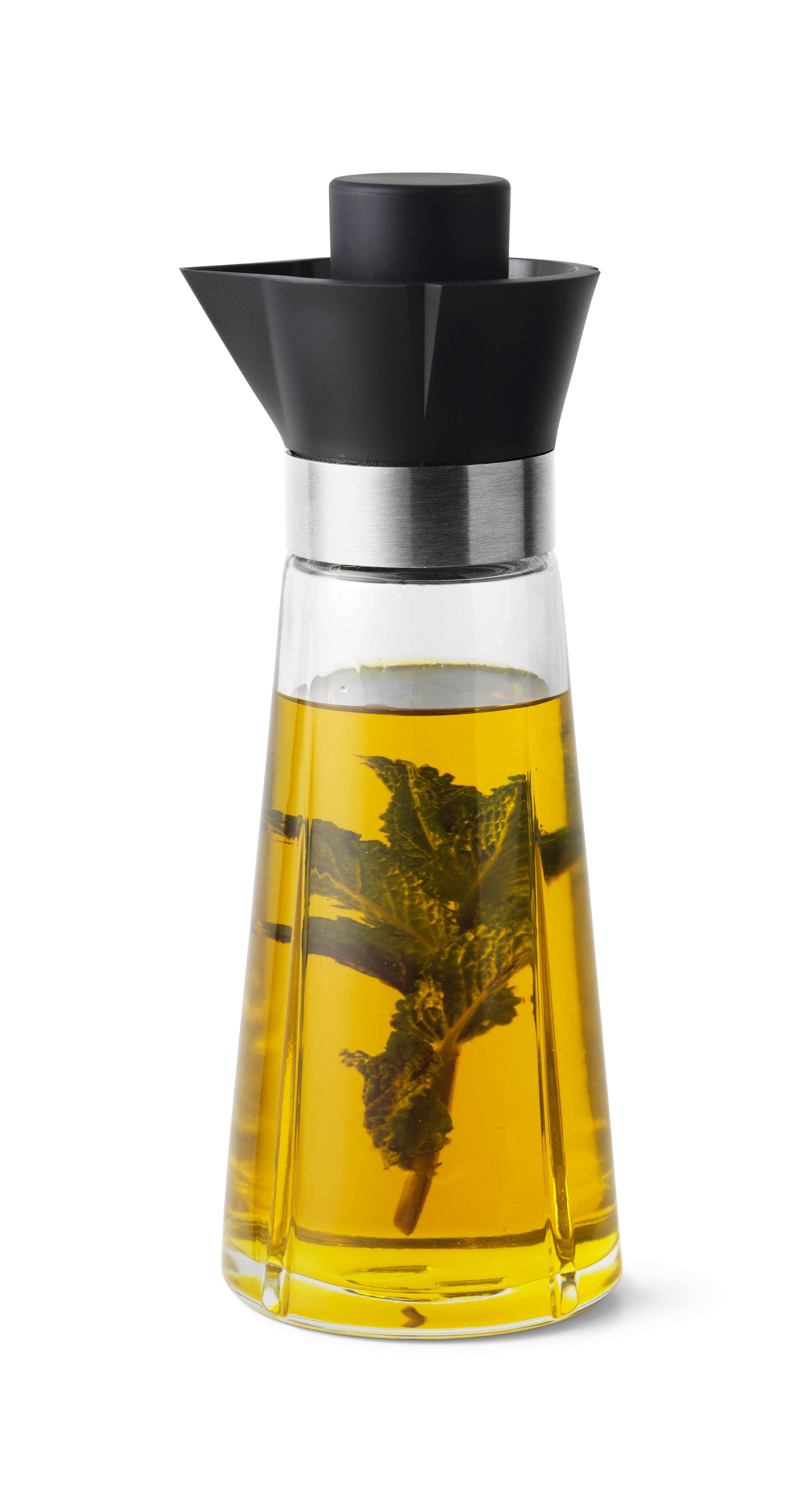 Oil and vinegar bottle H18.5 cm from Rosendahl in Black/Steel color, made of Glass