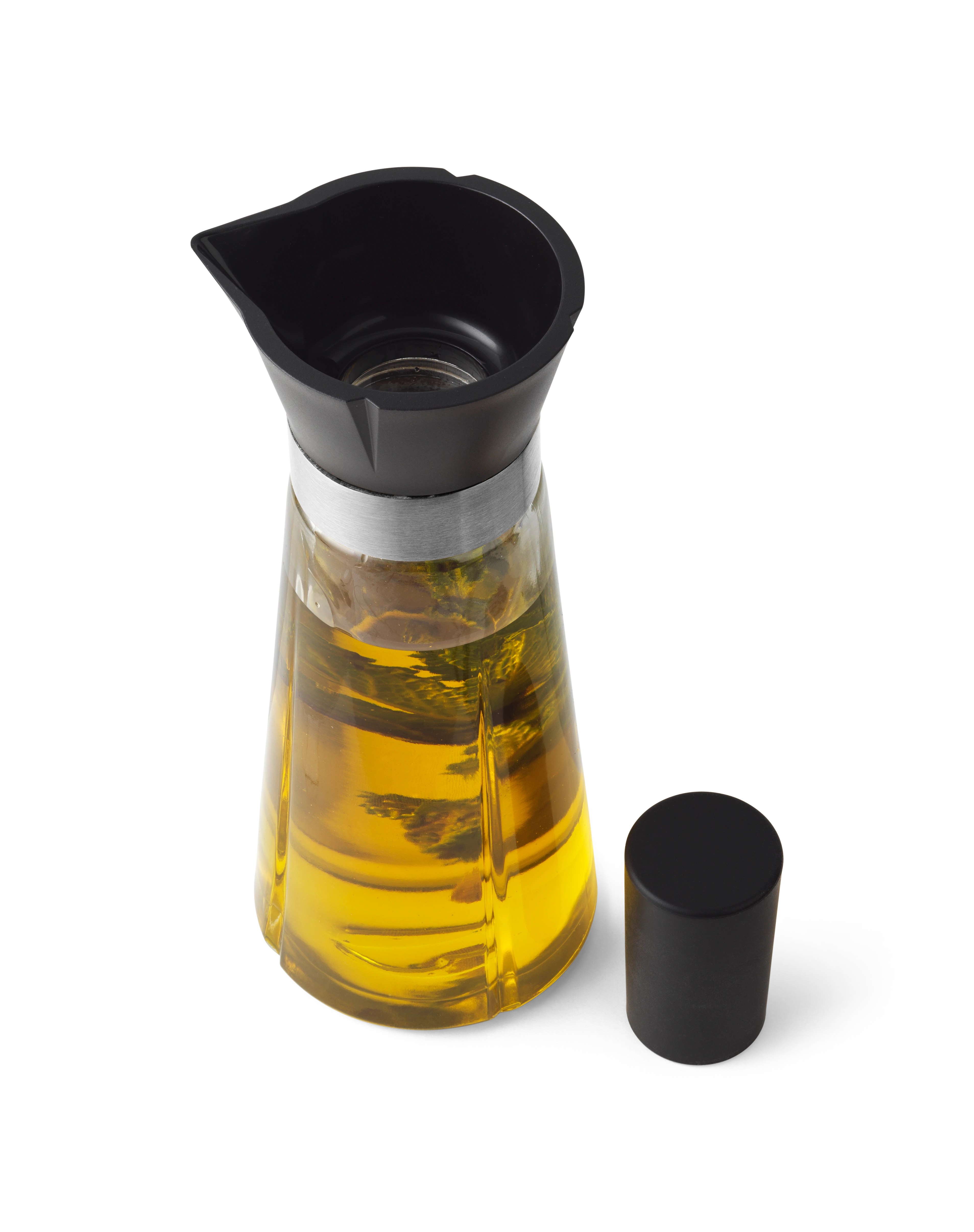 Oil and vinegar bottle H18.5 cm from Rosendahl in Black/Steel color, made of Glass