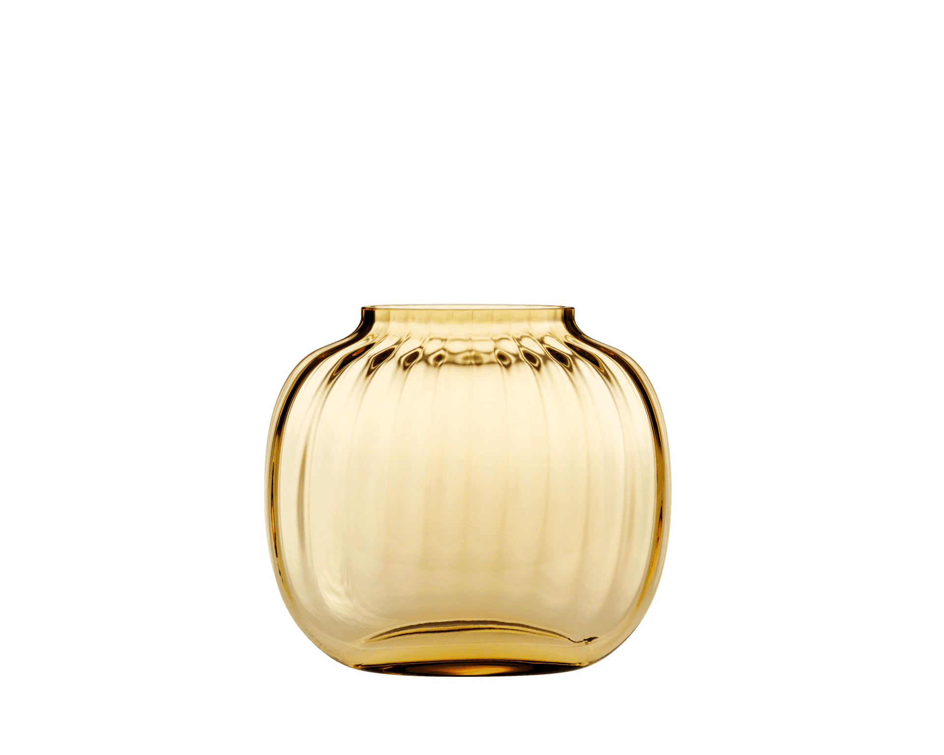 Holmegaard Primula Oval Vase H12.5 amber