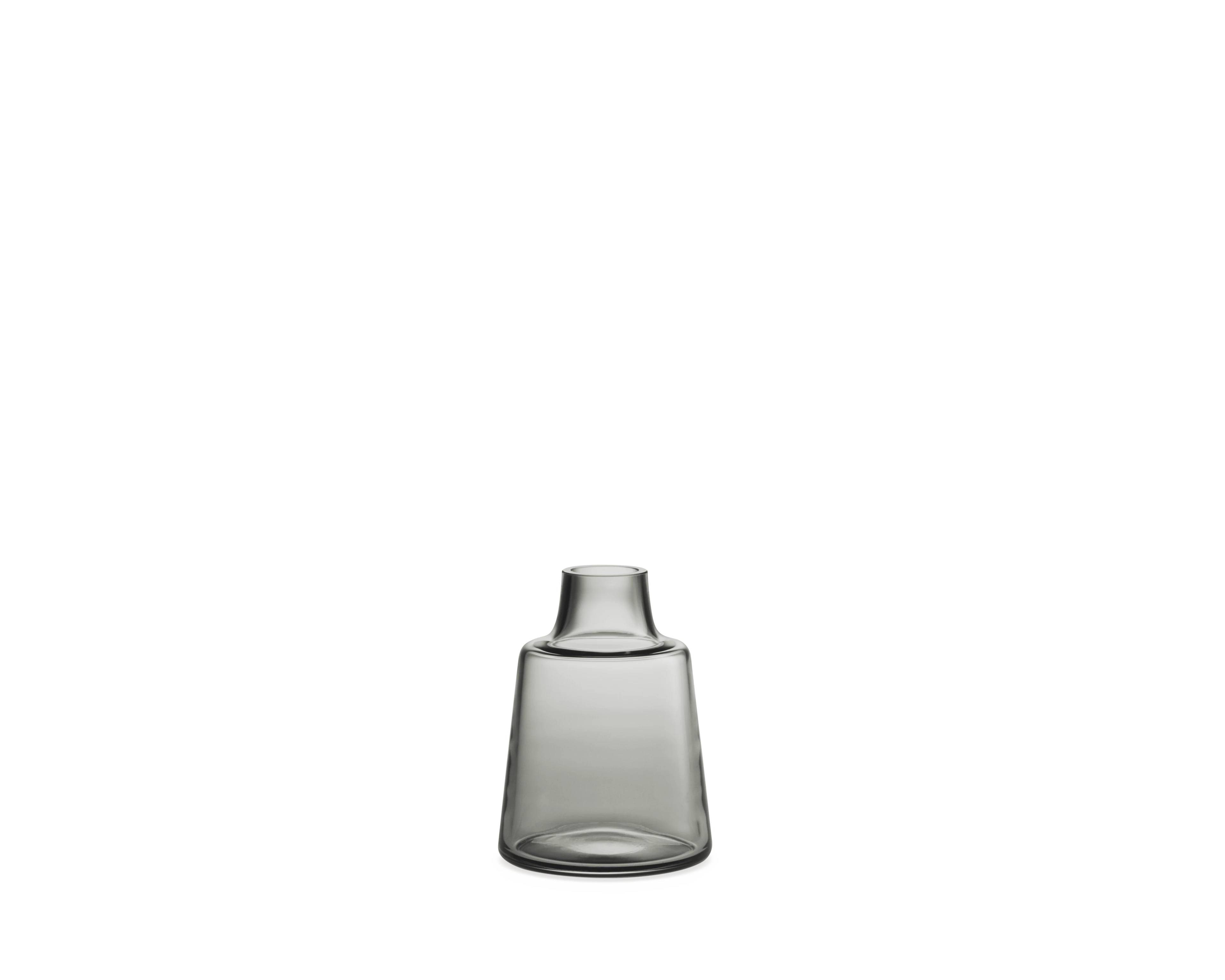 Vase kurzer Hals H12 cm von Holmegaard in der Farbe Smoke, hergestellt aus Glas