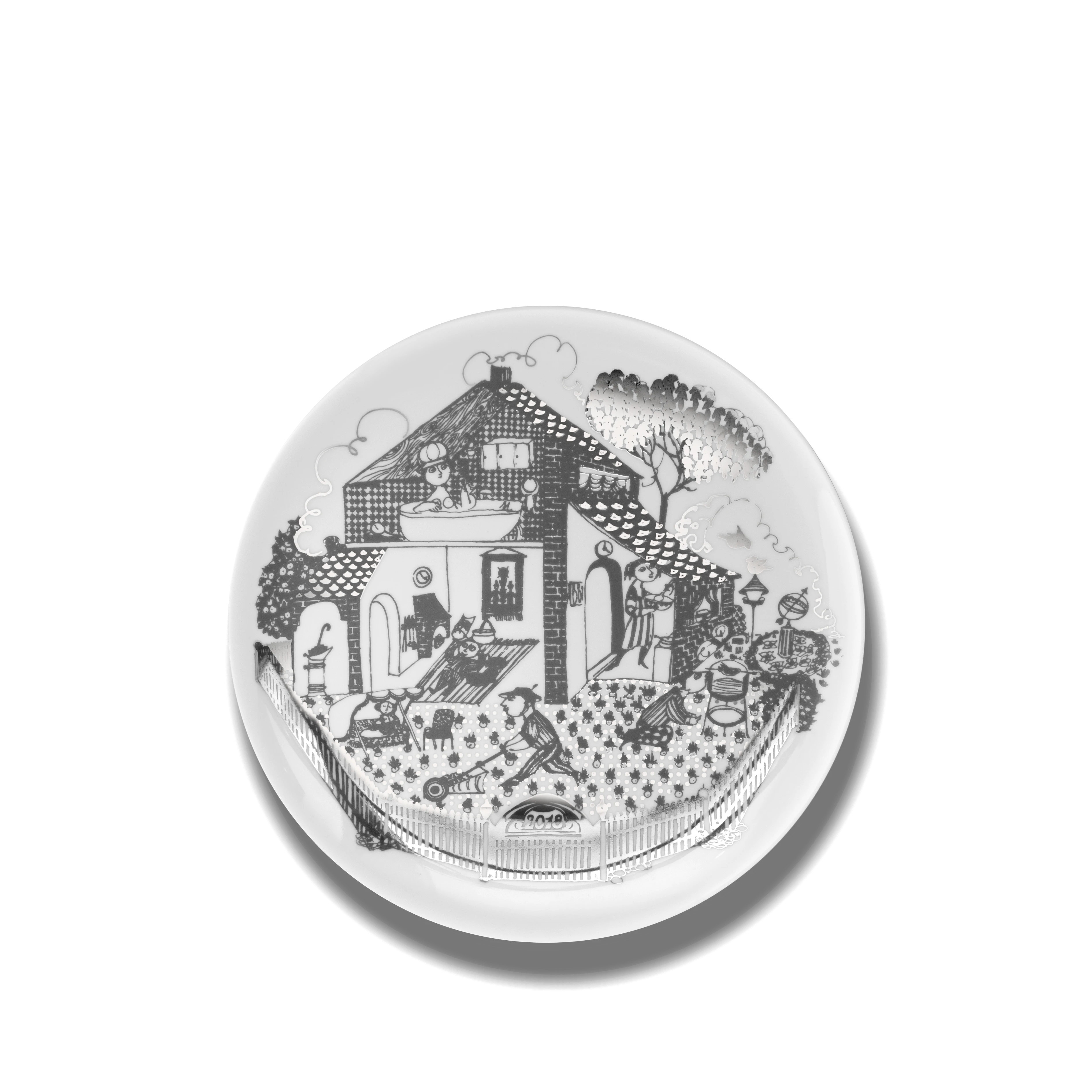 Dish Ø31 cm from Bjørn Wiinblad in Grey color, made of Ceramics