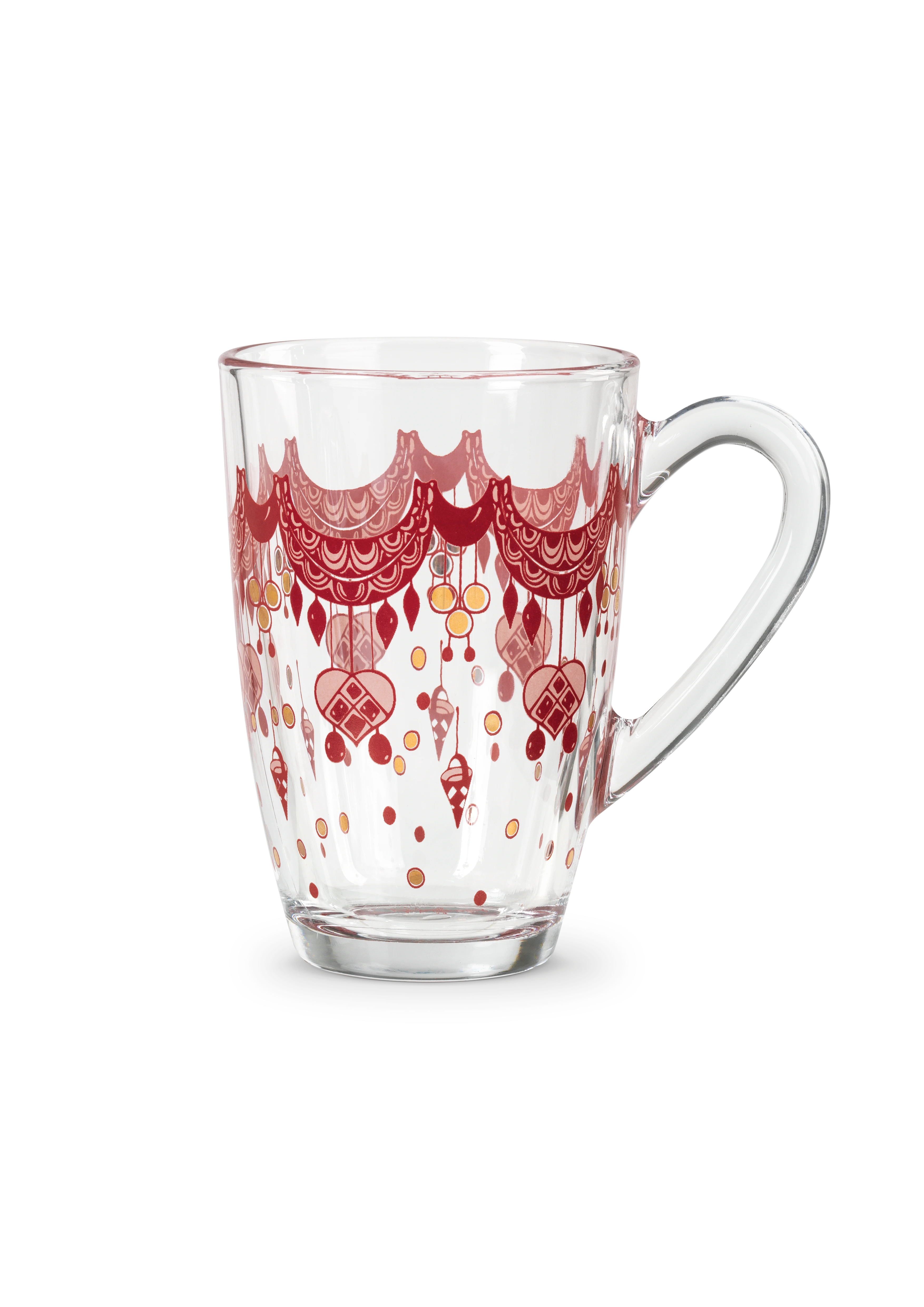 Weihnachts-Hot Drink Glas 24 cl 4 Stck. von Bjørn Wiinblad in der Farbe Rot, hergestellt aus Glas