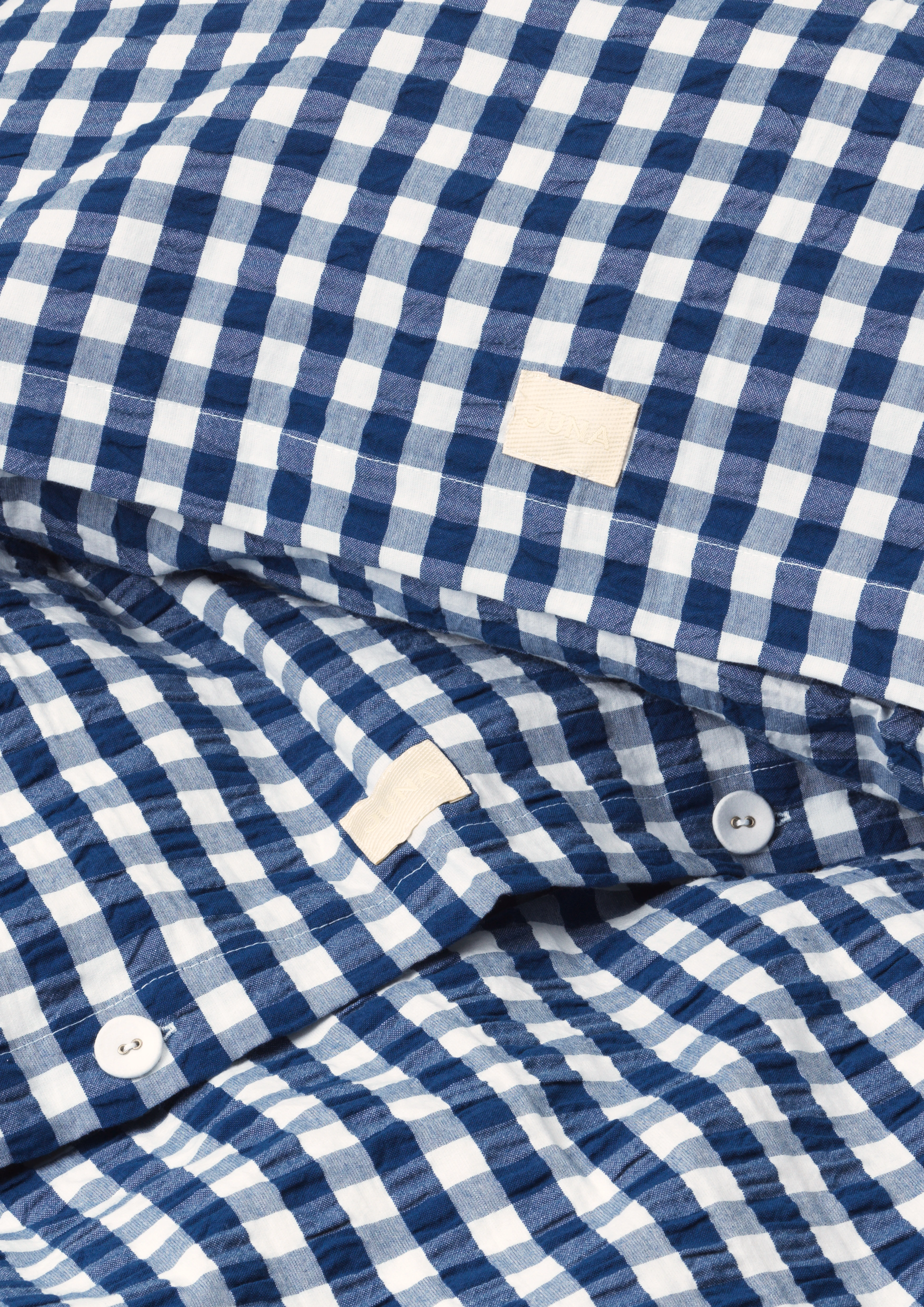 Bed linen 140x200 cm from JUNA in Dark blue/White color, made of Cotton