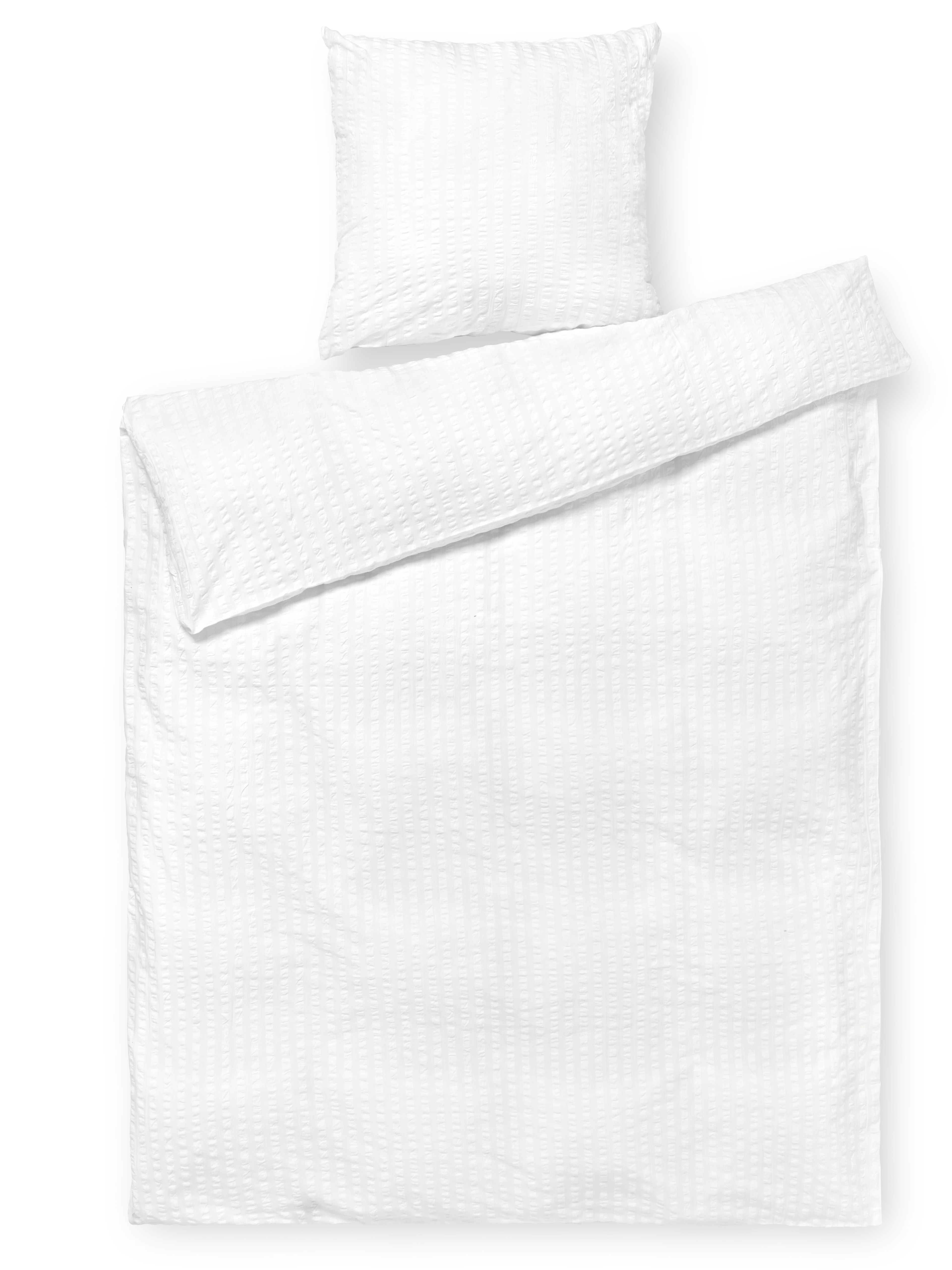 Bed linen 150x210 cm from JUNA in White/White color, made of Cotton