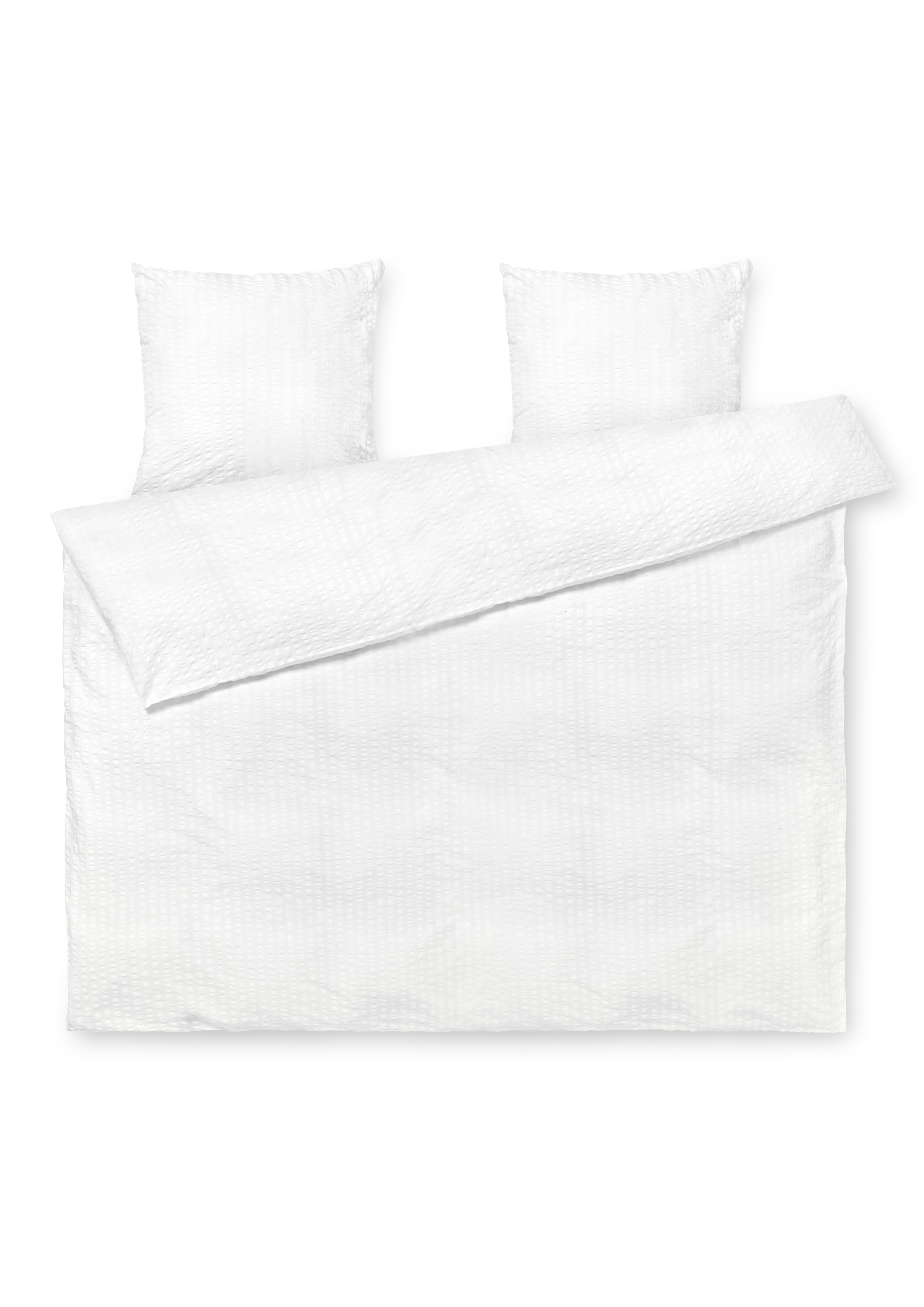 Bed linen 200x220 cm from JUNA in White/White color, made of Cotton