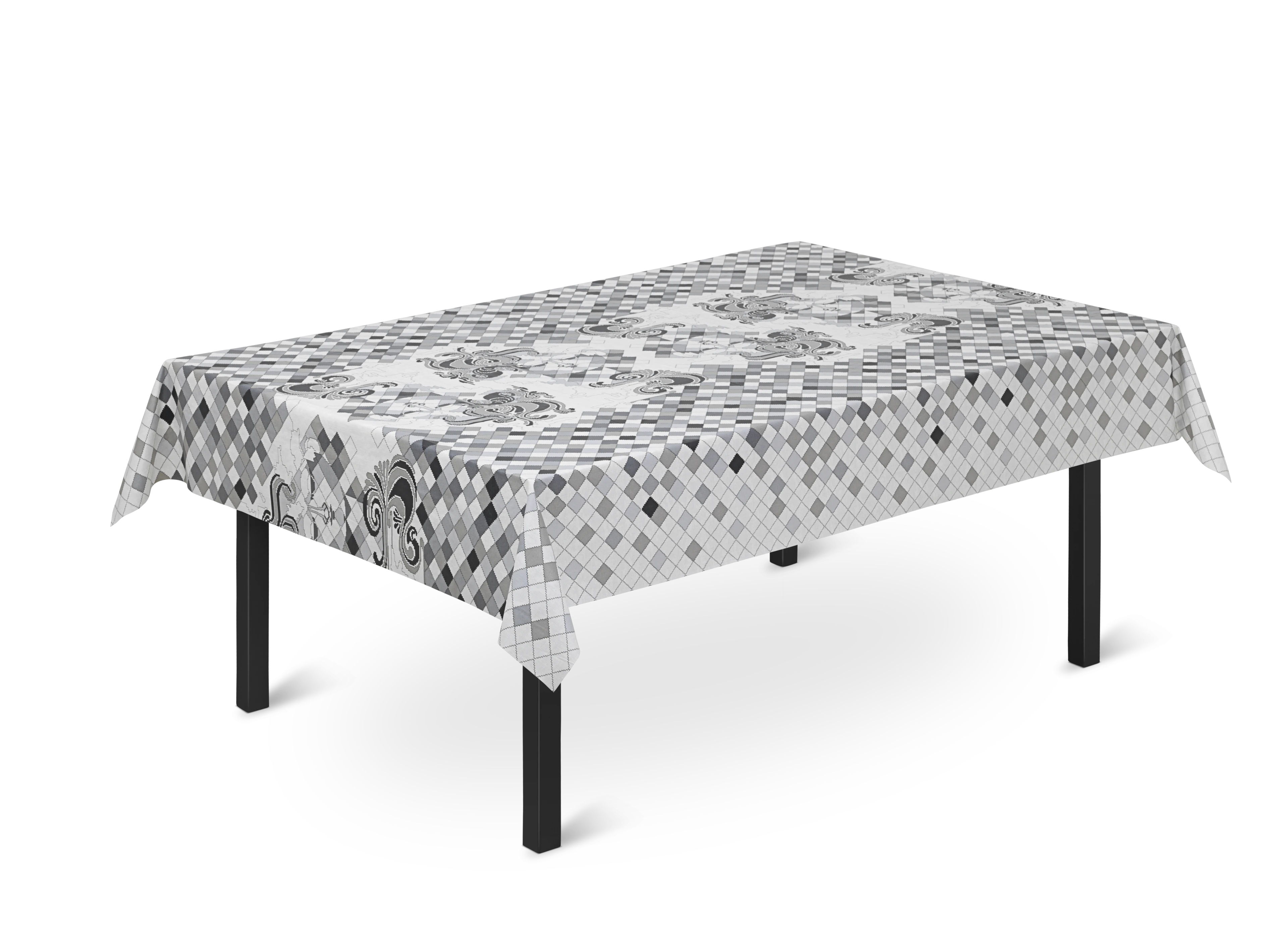 Acrylic tablecloth W140 cm from JUNA in Grey color, made of Cotton