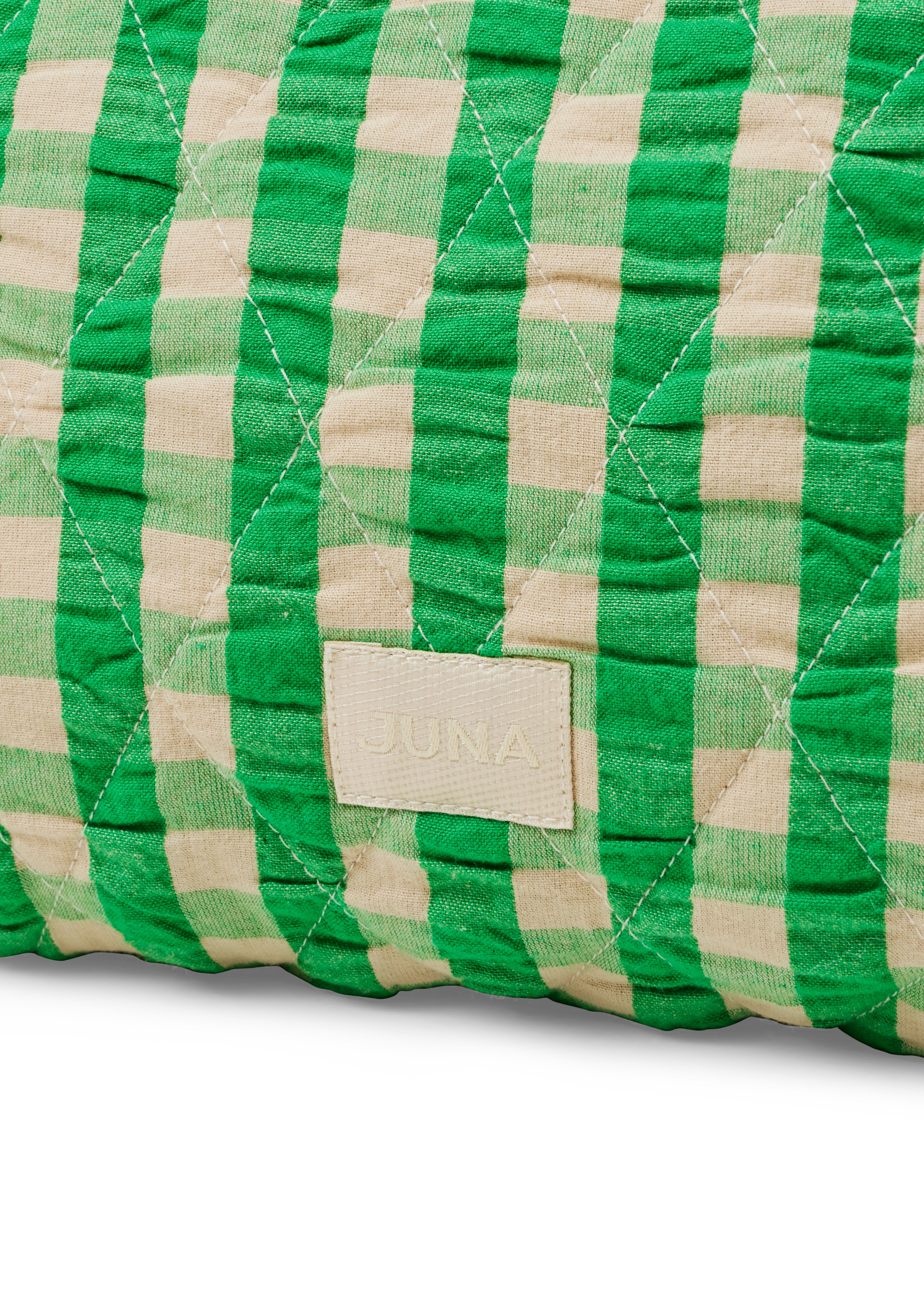 Karla Toilet bag 30x10x20 cm fra JUNA i fargen Grønn/Sand, laget av Bomull