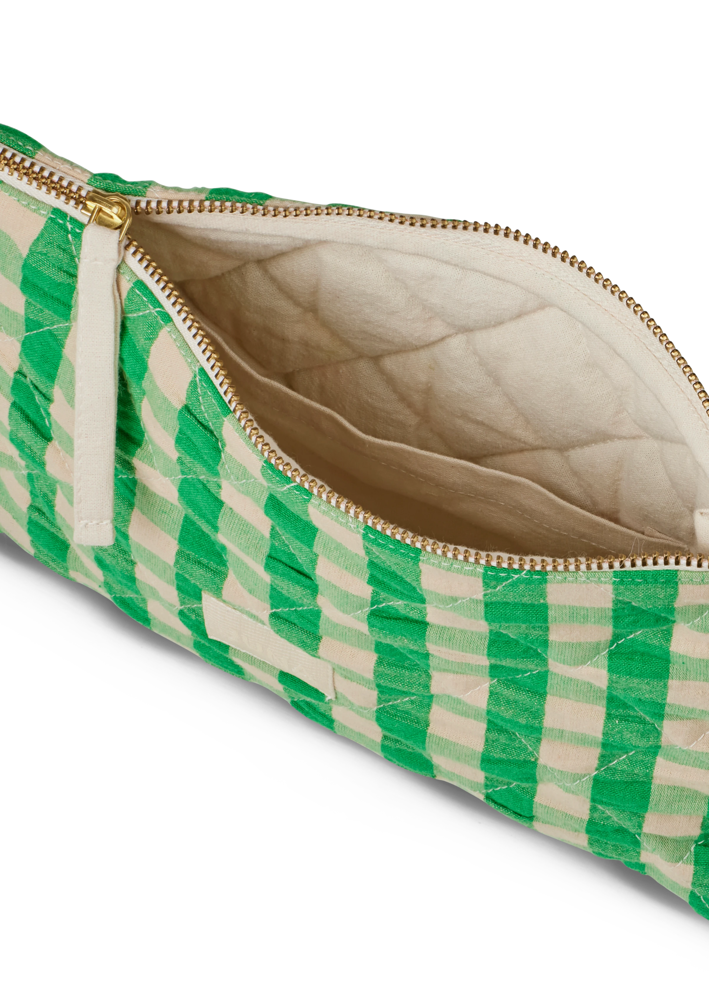 Nola Makeup bag 23x5x15 cm von JUNA in der Farbe Grün/Beige, hergestellt aus Baumwolle