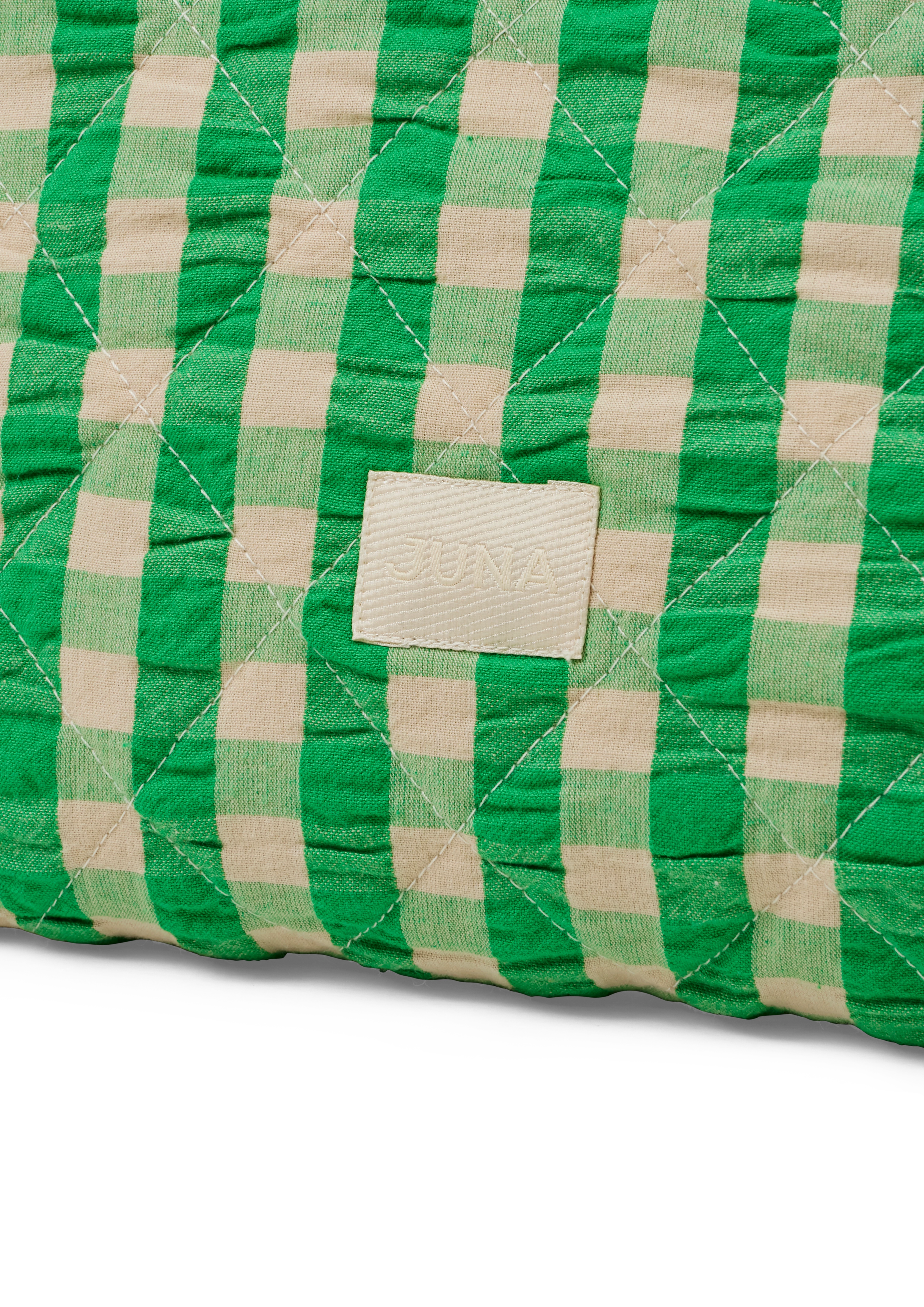 Nola Makeup bag 23x5x15 cm fra JUNA i fargen Grønn/Sand, laget av Bomull