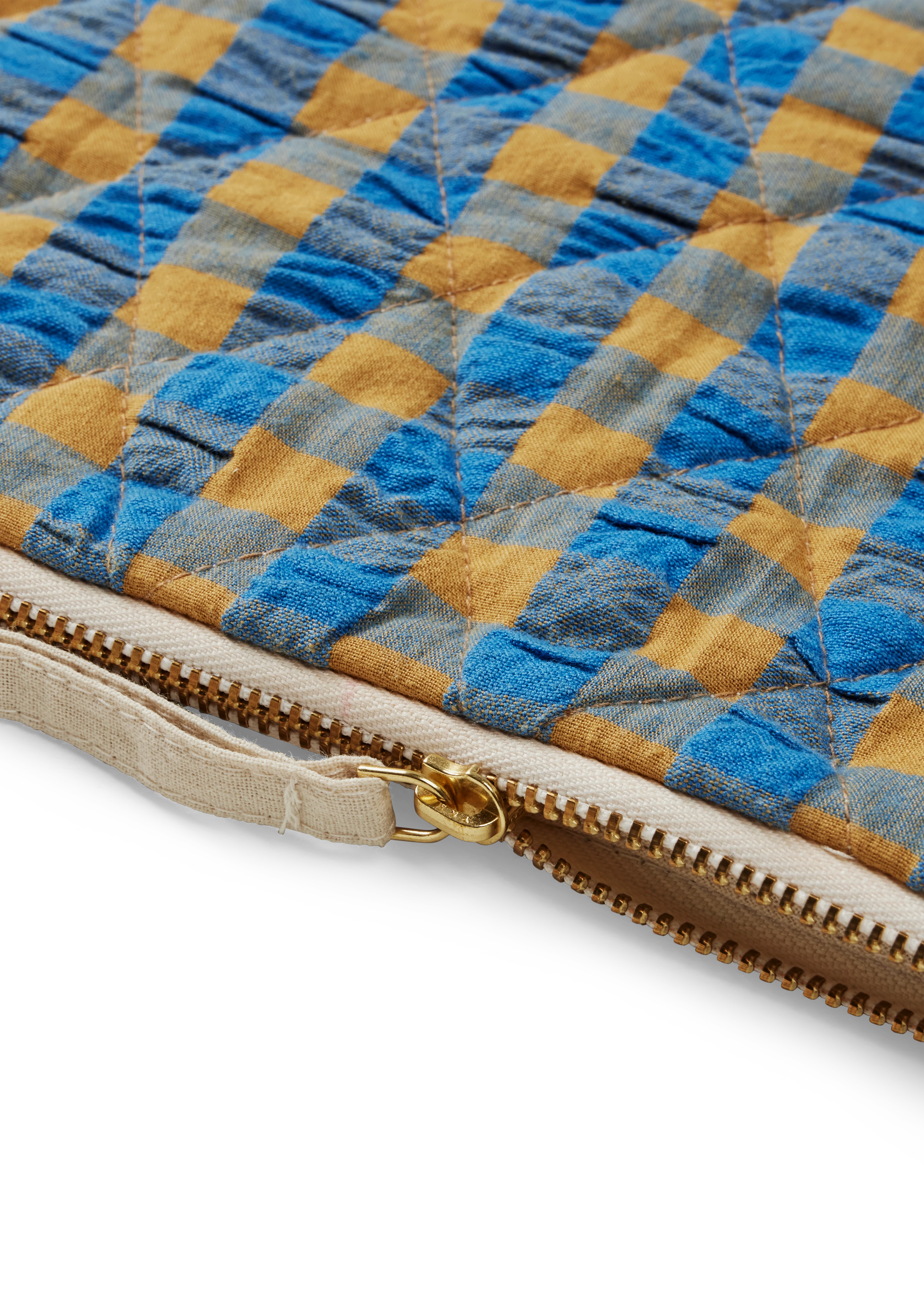 Pondus Computer sleeve 38x28 cm från JUNA i färgen Blå/Ockra, tillverkad av Bomull