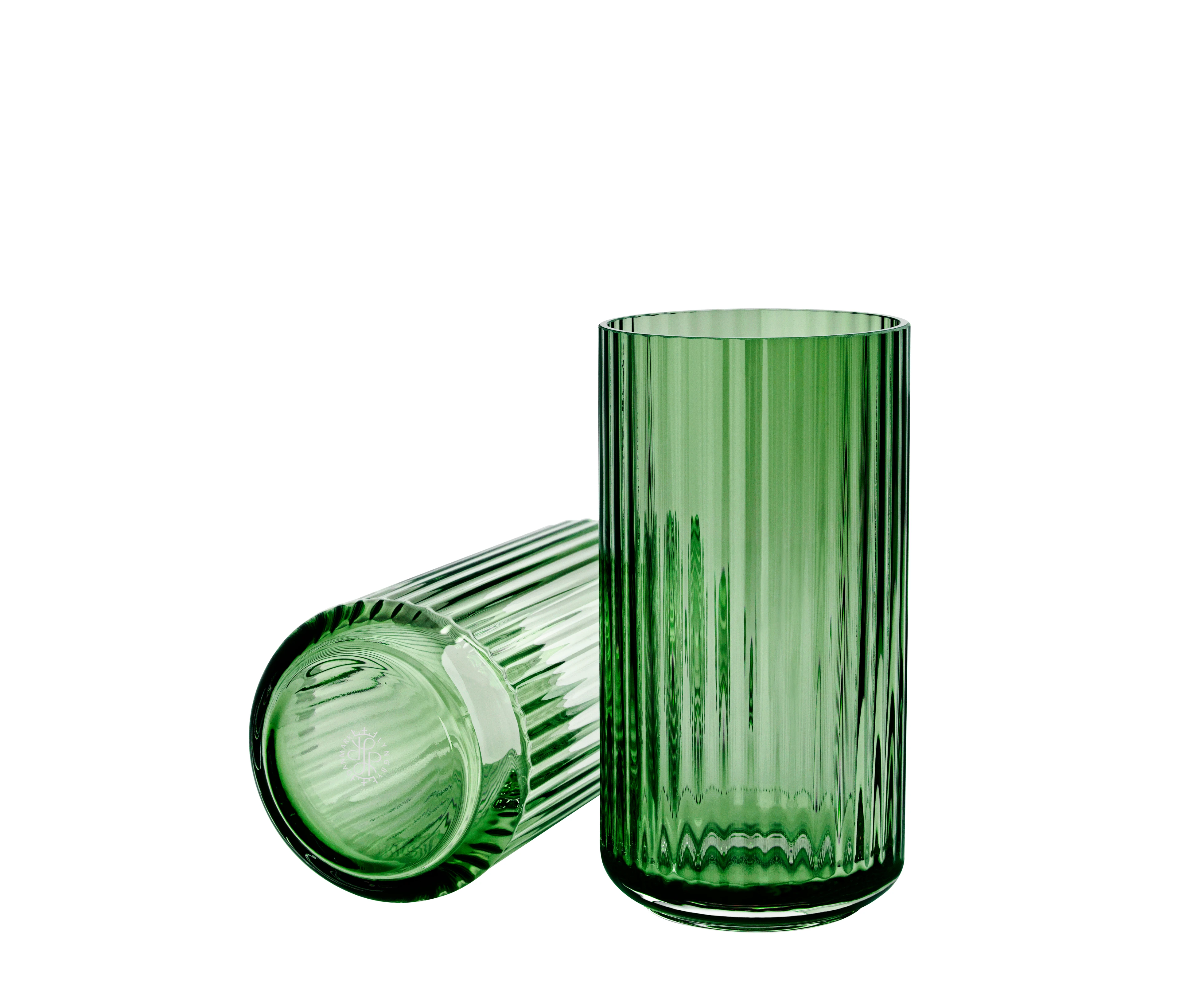 Vase H20.5 cm fra Lyngby Porcelæn i farven Copenhagen green, lavet af Glas