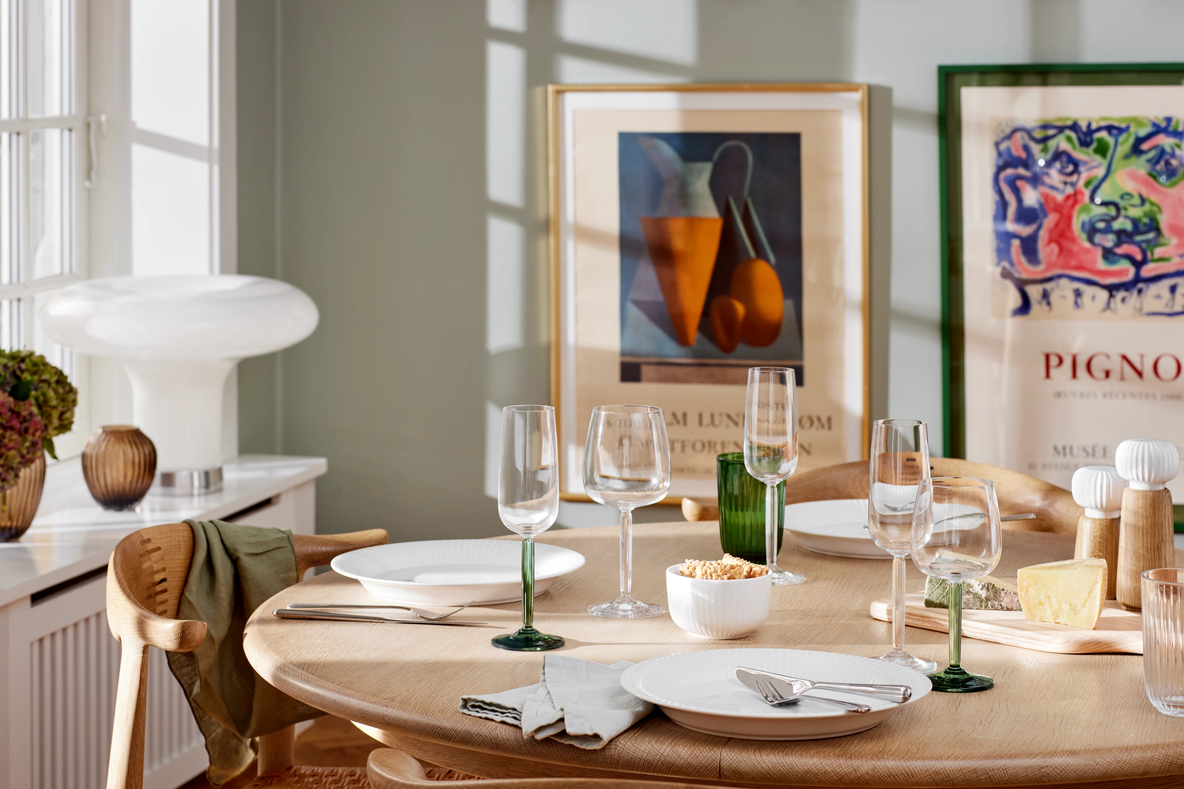 Hvitvinsglass 35 cl 2 stk. fra Kähler i fargen Grønn, laget av Glass