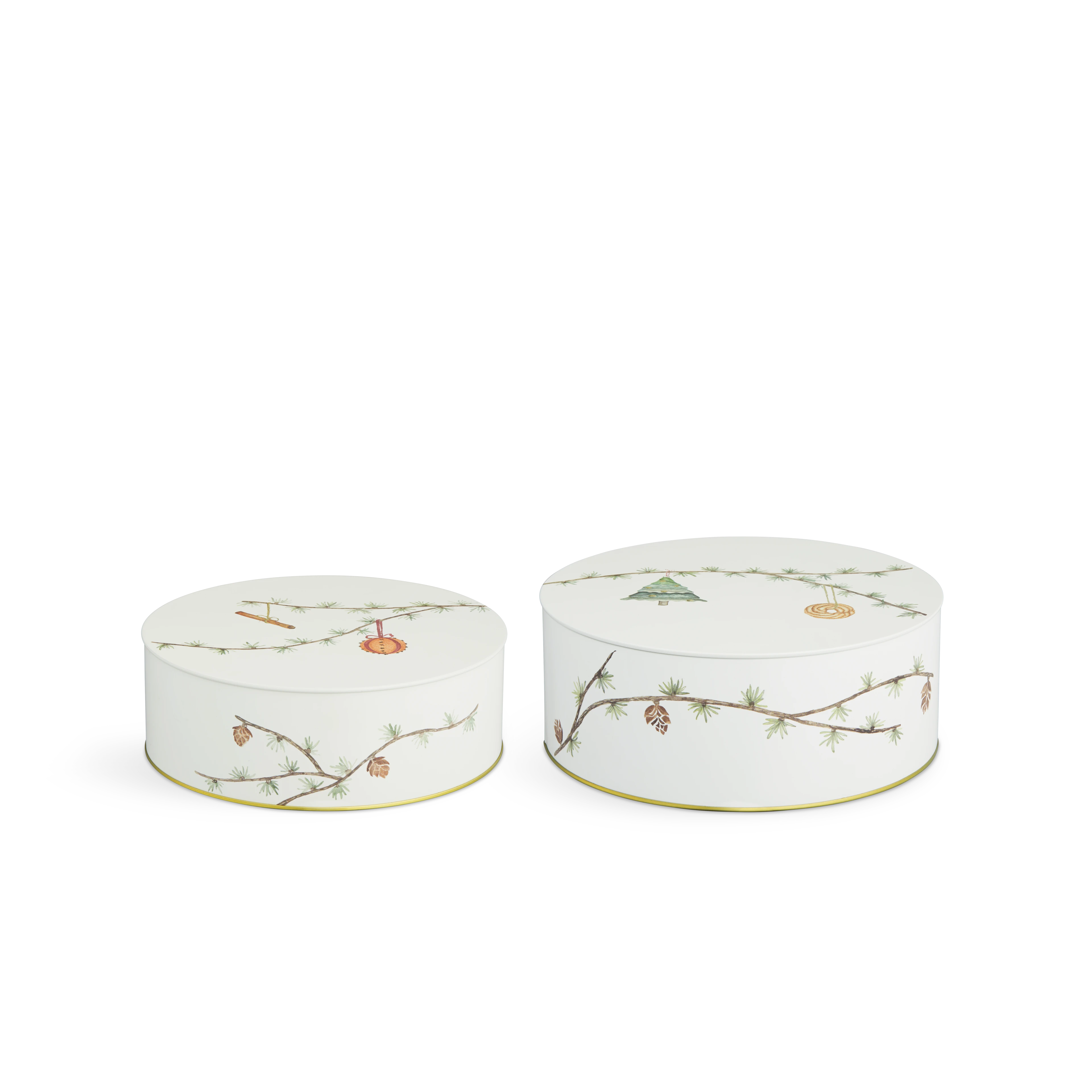 Storage tin Ø20/Ø22 2 pcs. from Kähler  in White w. deco color, made of Metal
