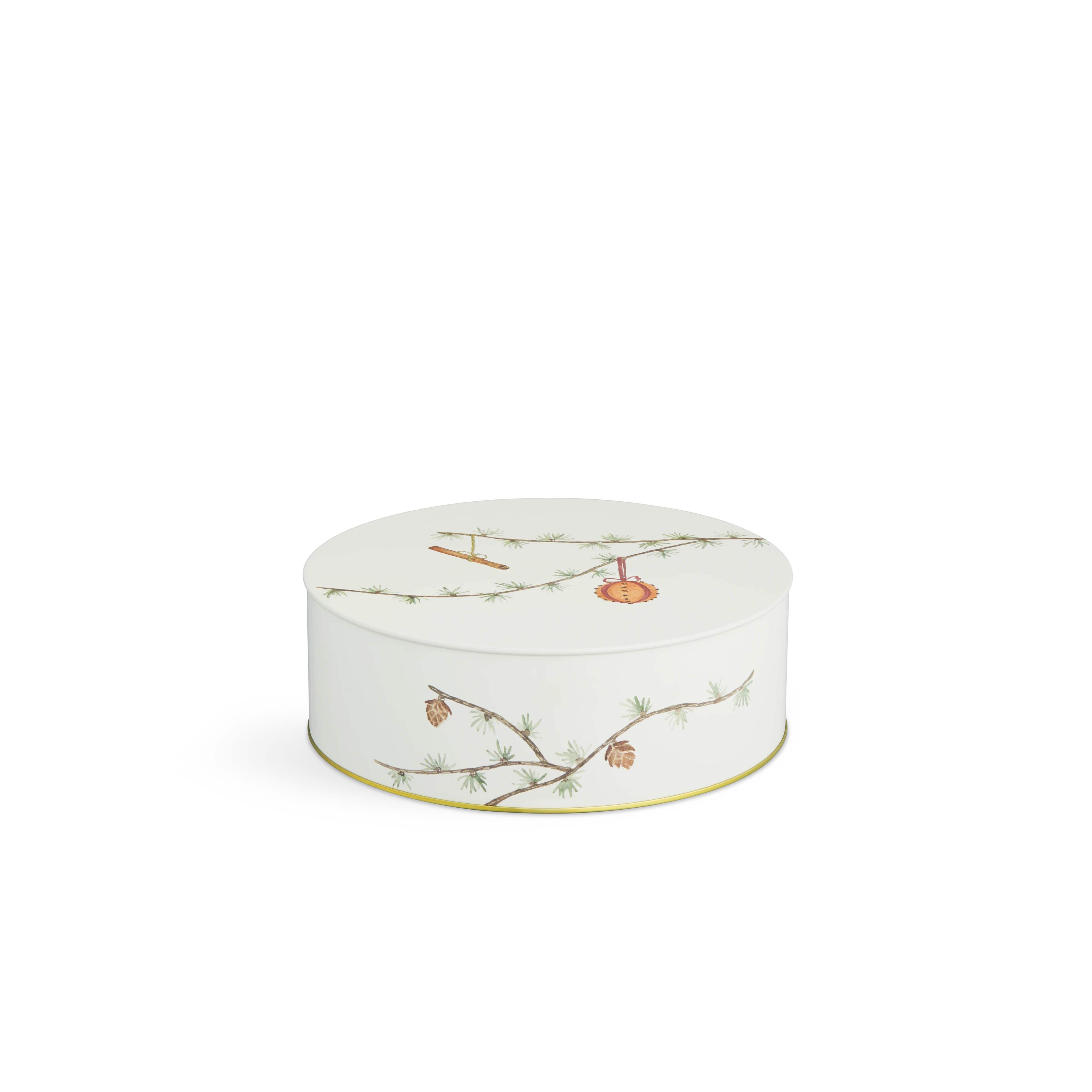 Oppbevaringsboks Ø20/Ø22 2 stk. fra Kähler i fargen Hvit m. deko, laget av Metall