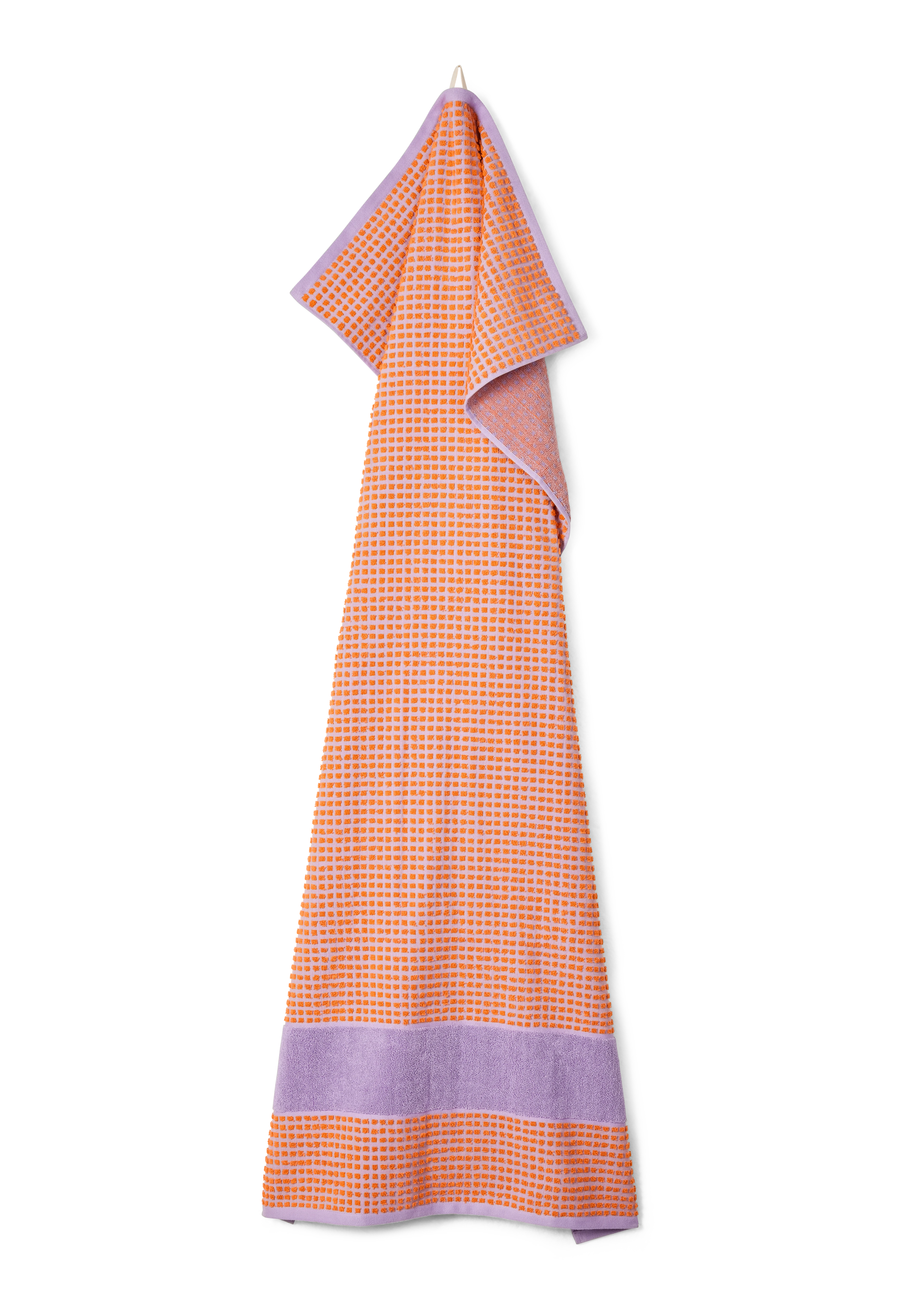 Håndkle 70x140 cm fra JUNA i fargen Lavendel/Fersken, laget av Bomull