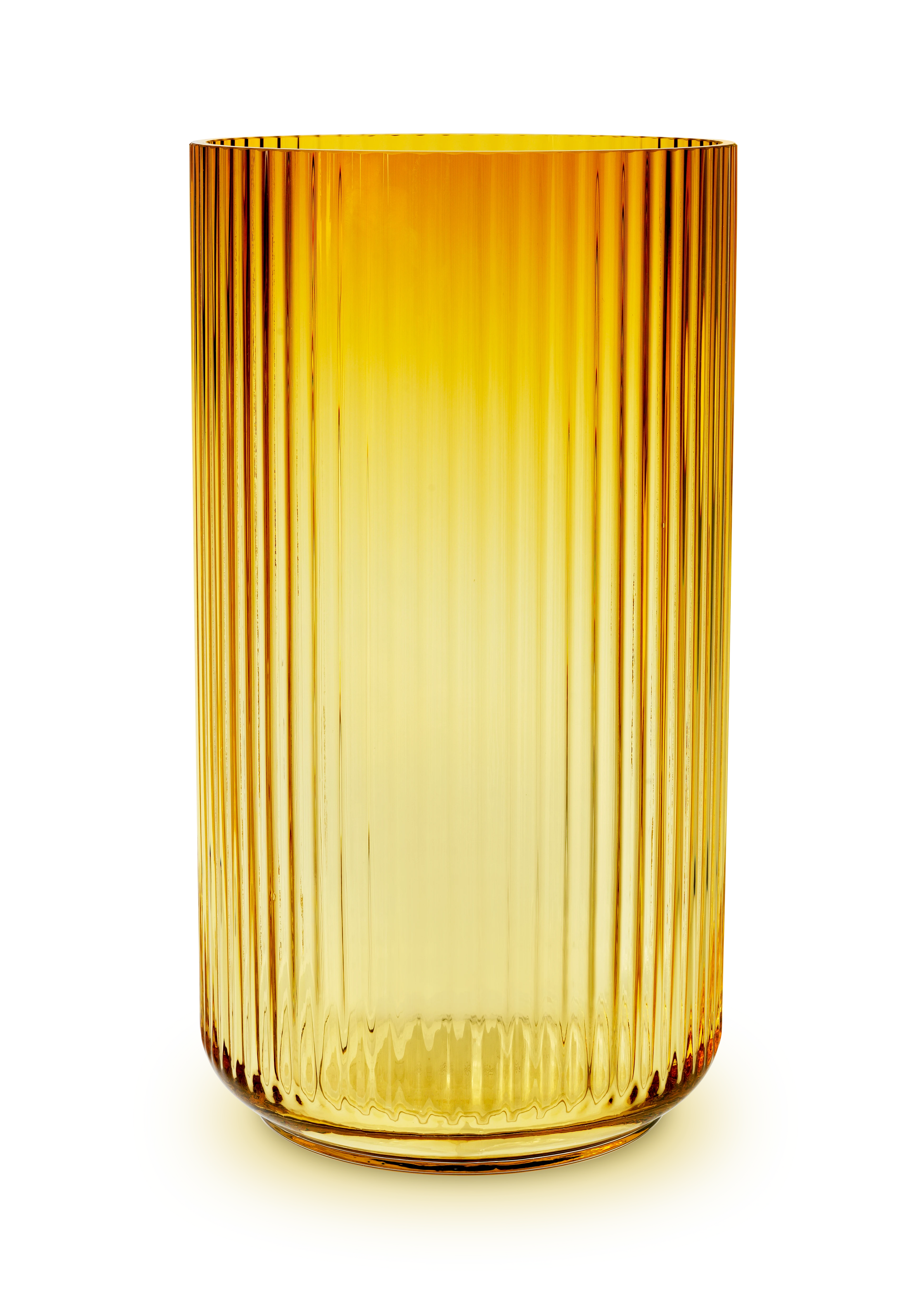 Vase H38 cm from Lyngby Porcelæn in Amber color, made of Glass