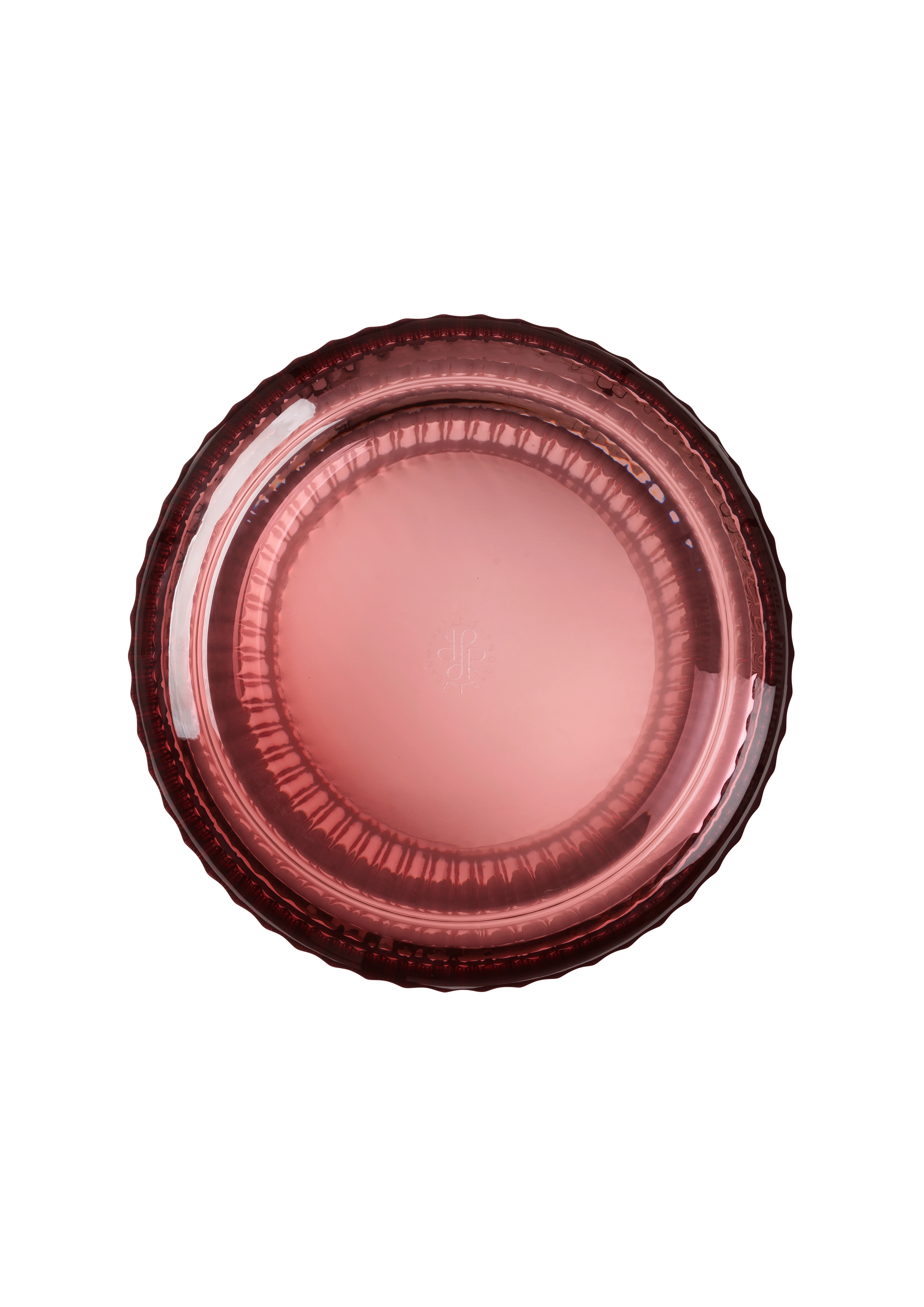 Vase H31 cm from Lyngby Porcelæn in Burgundy color, made of Glass