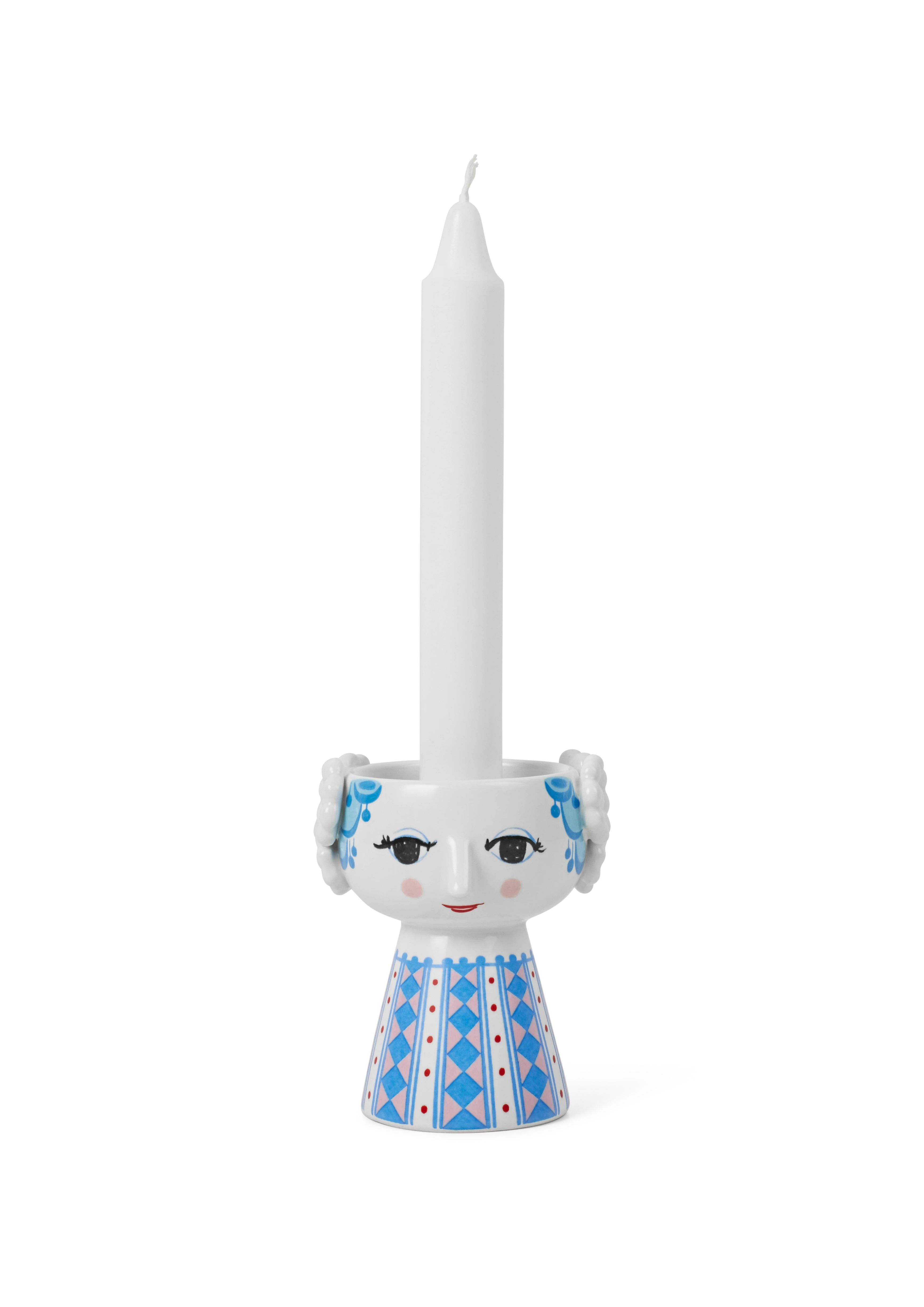 Lysestake H9.5 cm fra Bjørn Wiinblad i fargen Blå, laget av Keramikk