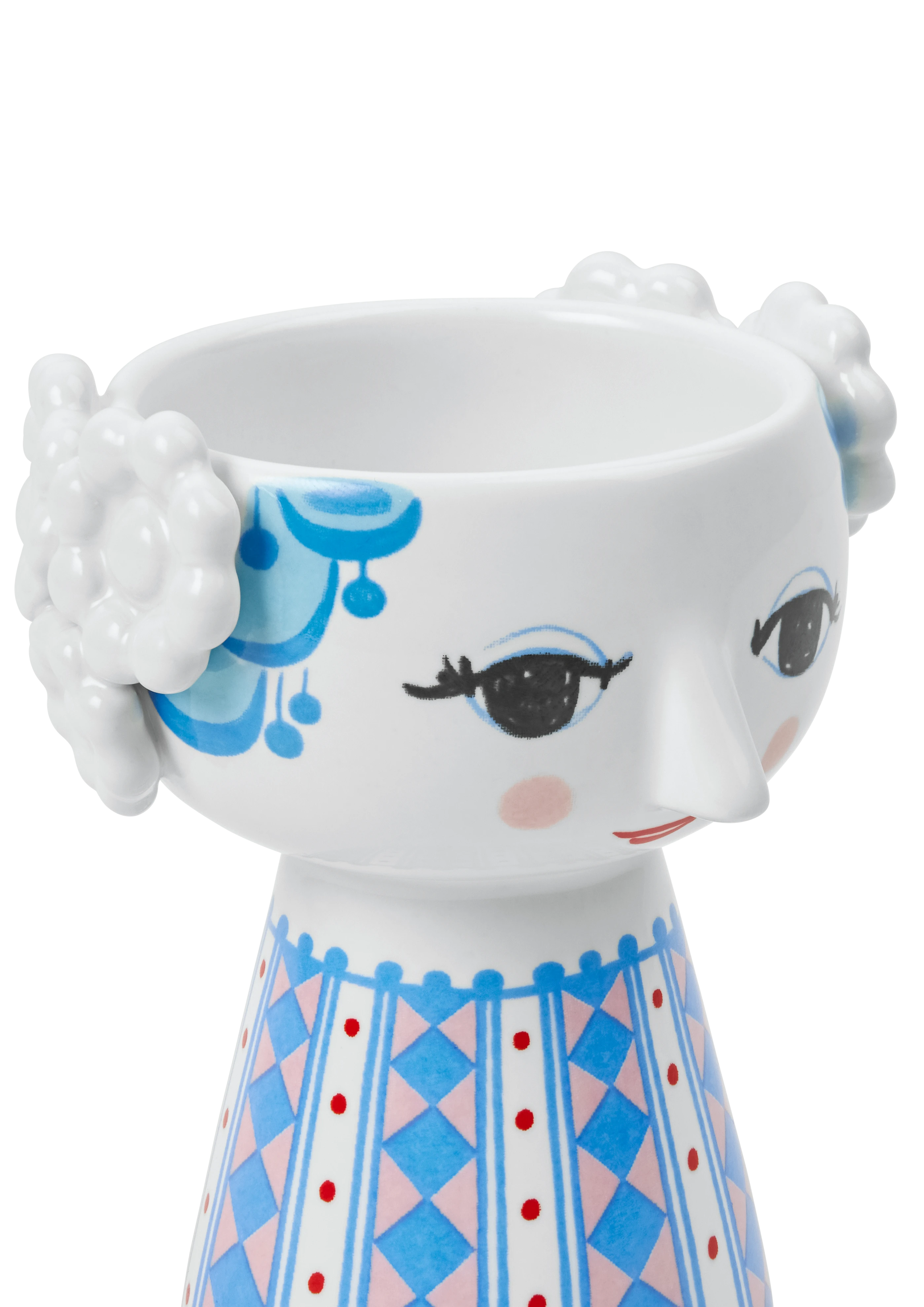 Candle holder H9.5 cm from Bjørn Wiinblad in Blue color, made of Ceramics