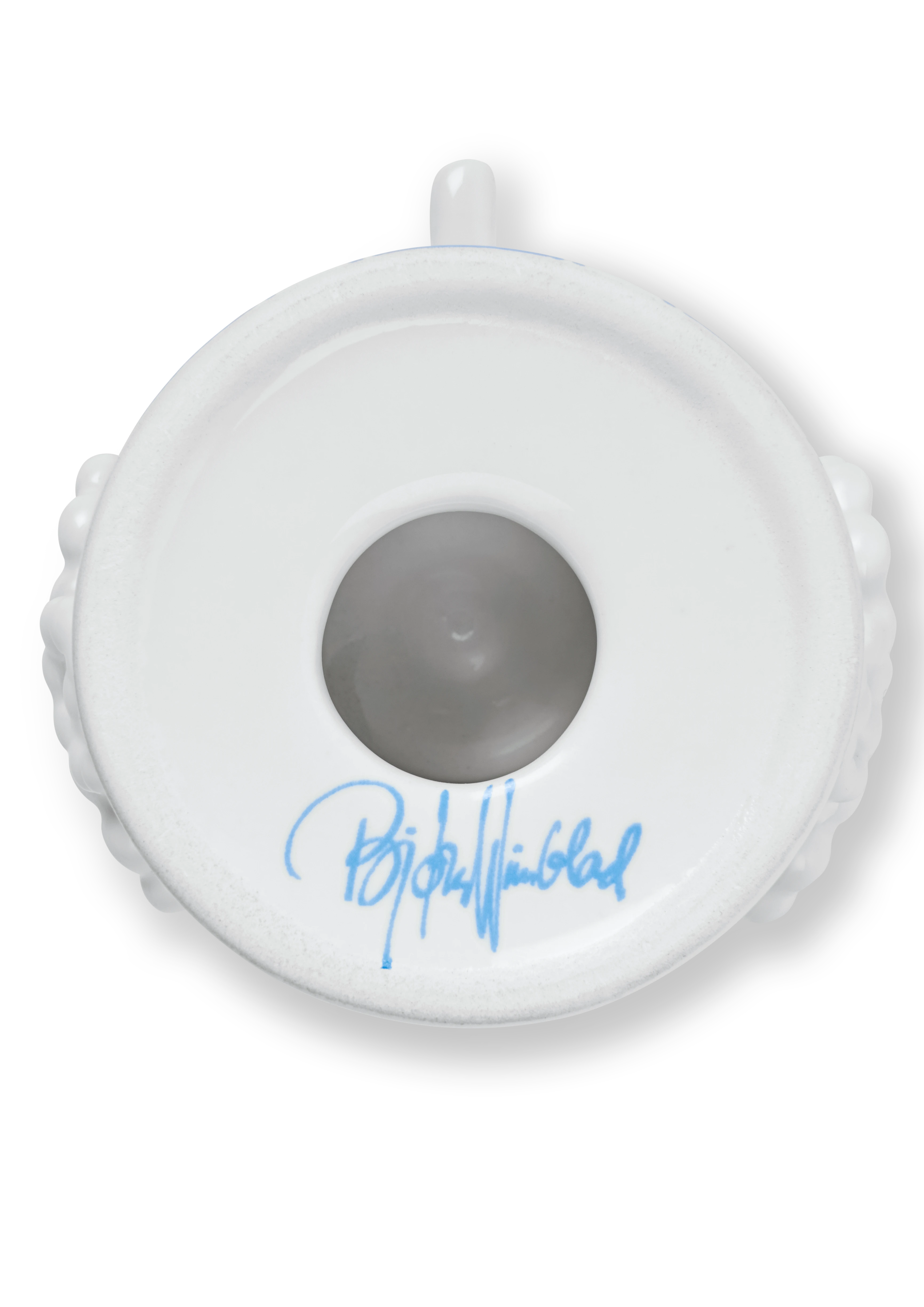 Candle holder H9.5 cm from Bjørn Wiinblad in Blue color, made of Ceramics