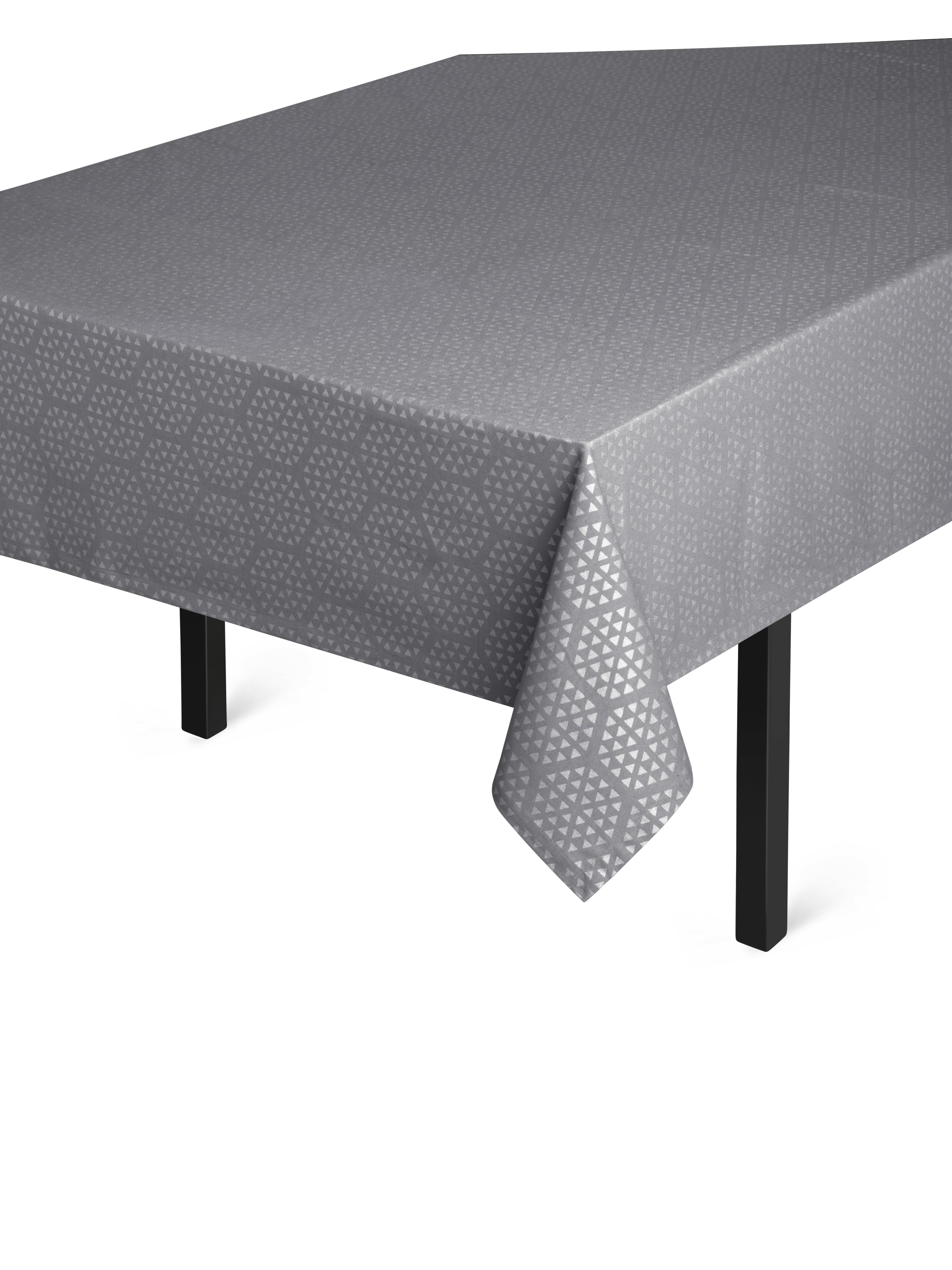 Tablecloth 150x220 cm from JUNA in Dark grey/Silver color, made of Cotton