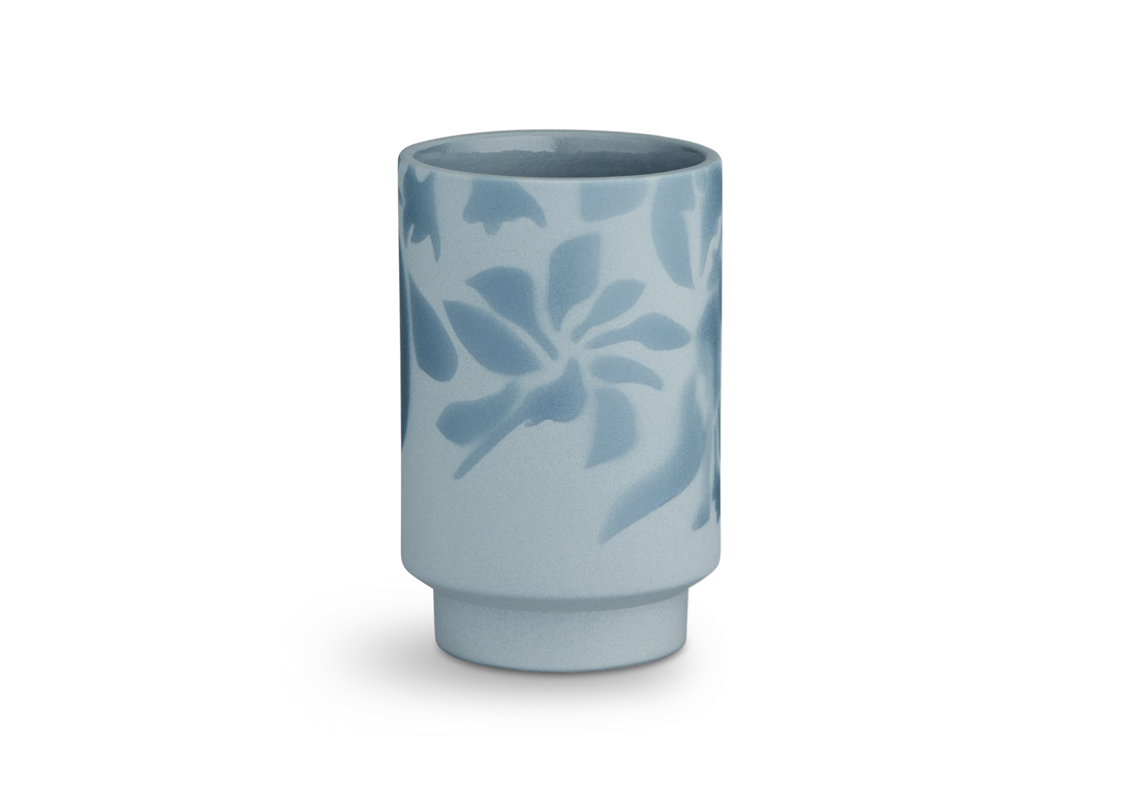 Vase H12.5 cm von Kähler in der Farbe Taubenblau, hergestellt aus Keramik