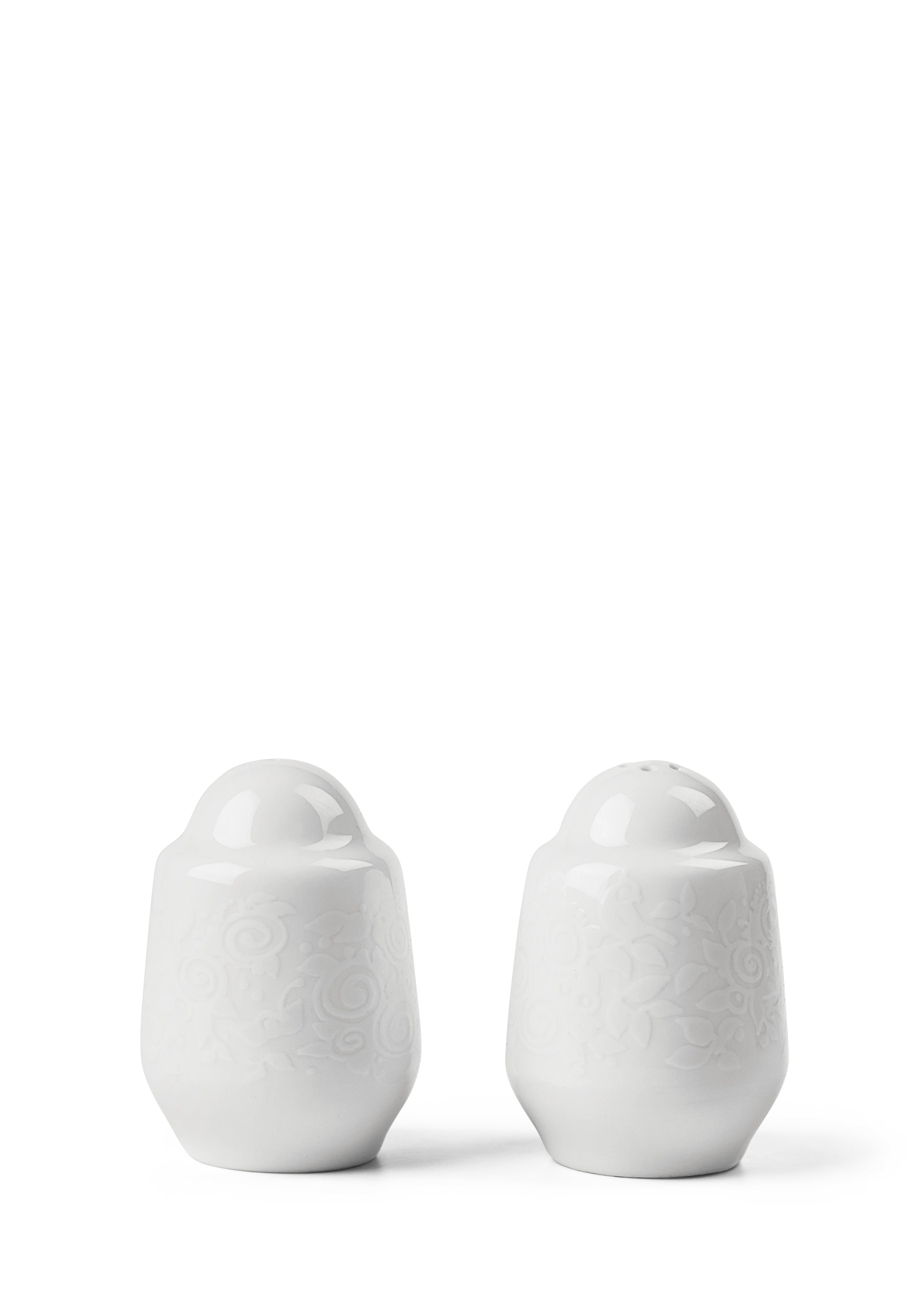 Salz- und Pfefferstreuer-Set H6 cm von Bjørn Wiinblad in der Farbe Weiss, hergestellt aus Keramik
