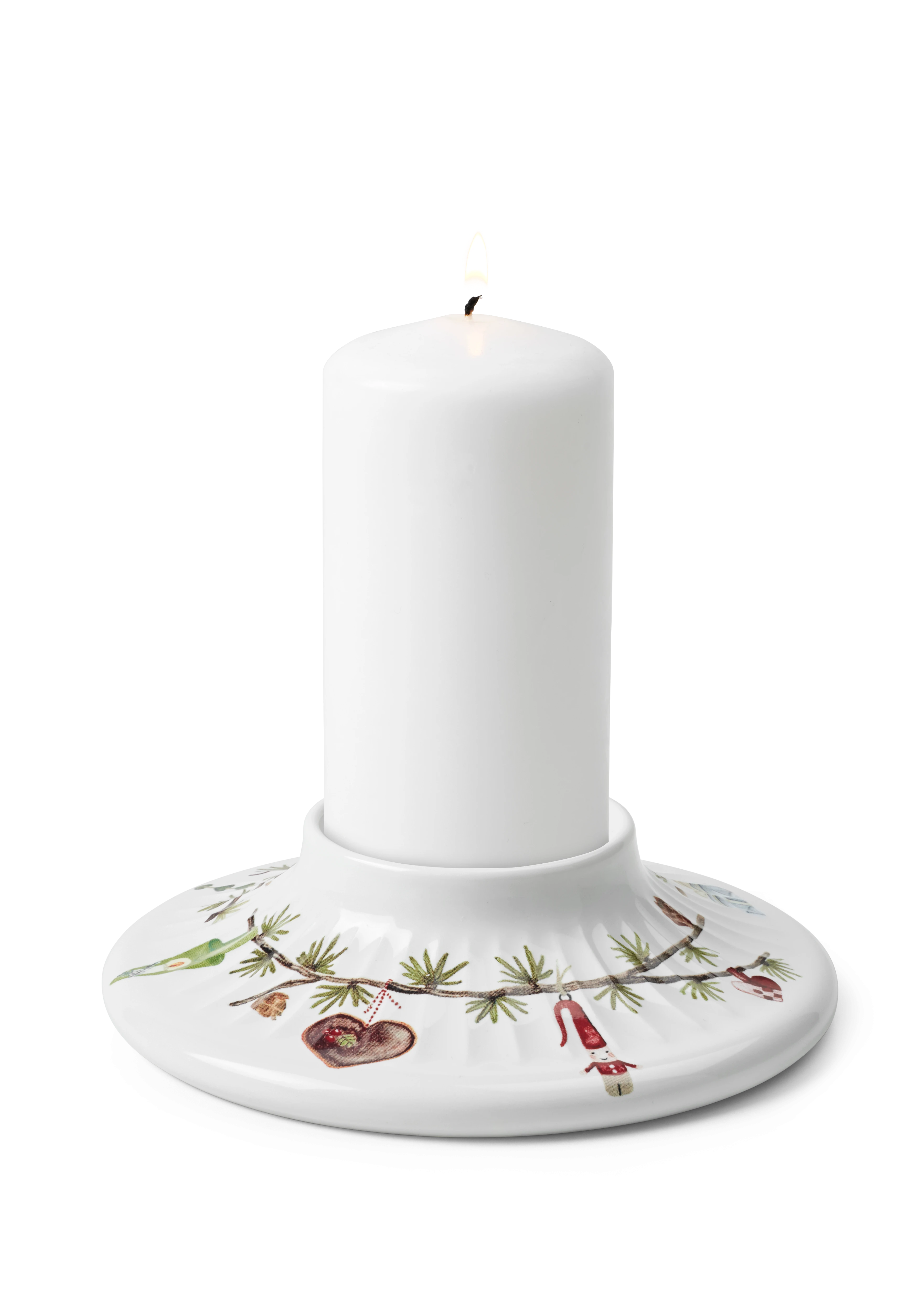 Kähler Block candle holder H4 in White w. deco