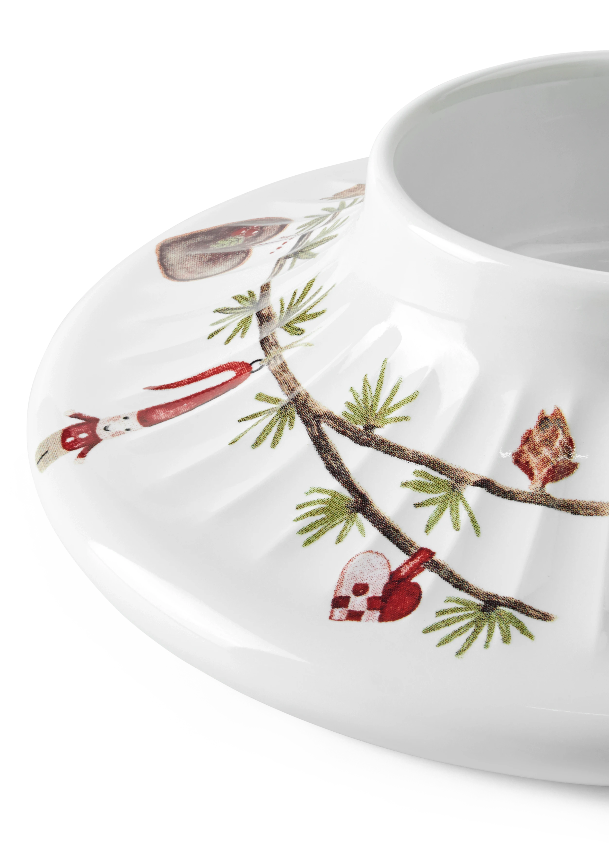 Block candle holder H4 from Kähler in White w. deco color, made of Ceramics