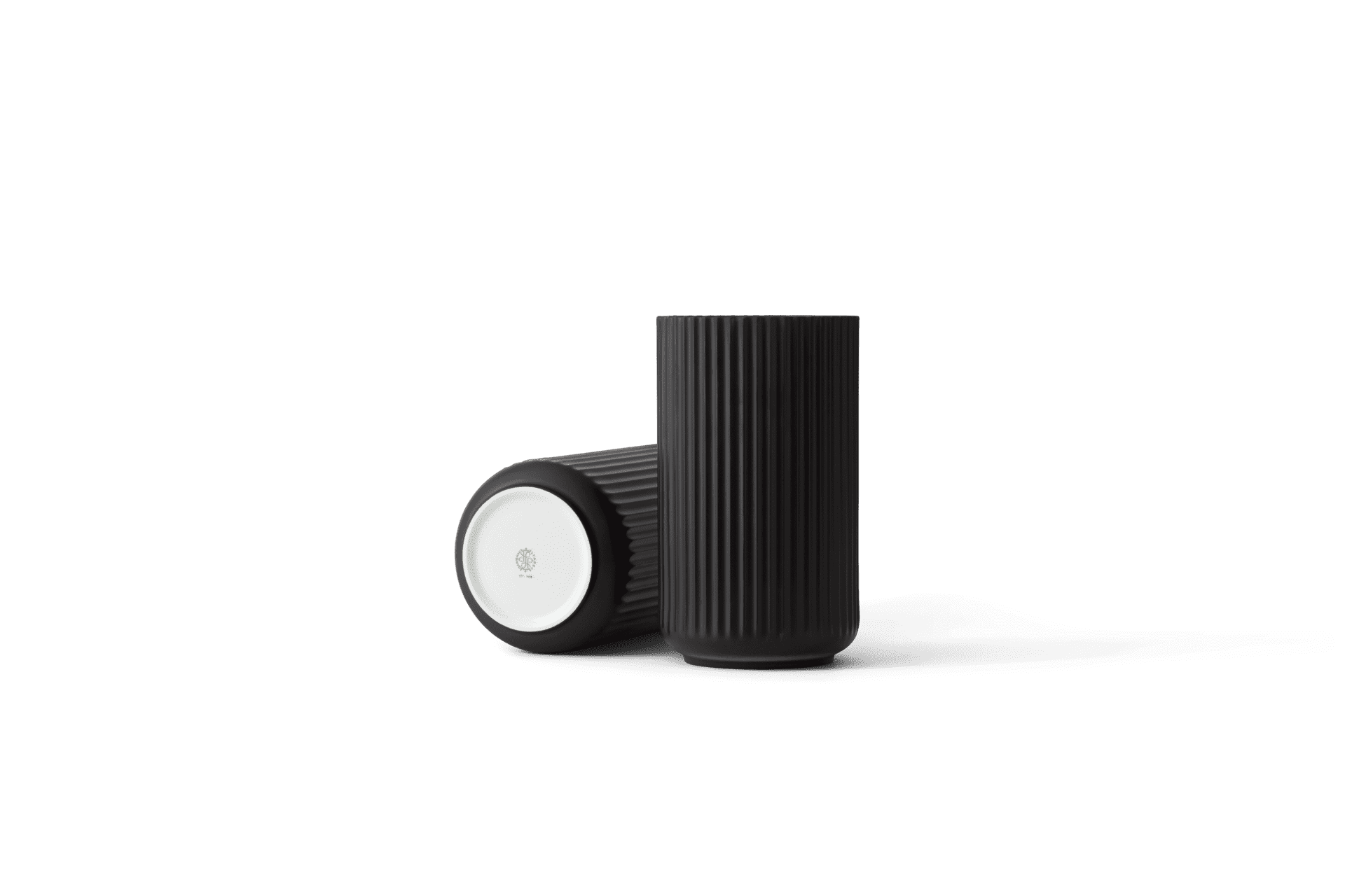 Lyngby Porcelæn Vase H38 cm in Schwarz aus der Serie Lyngby