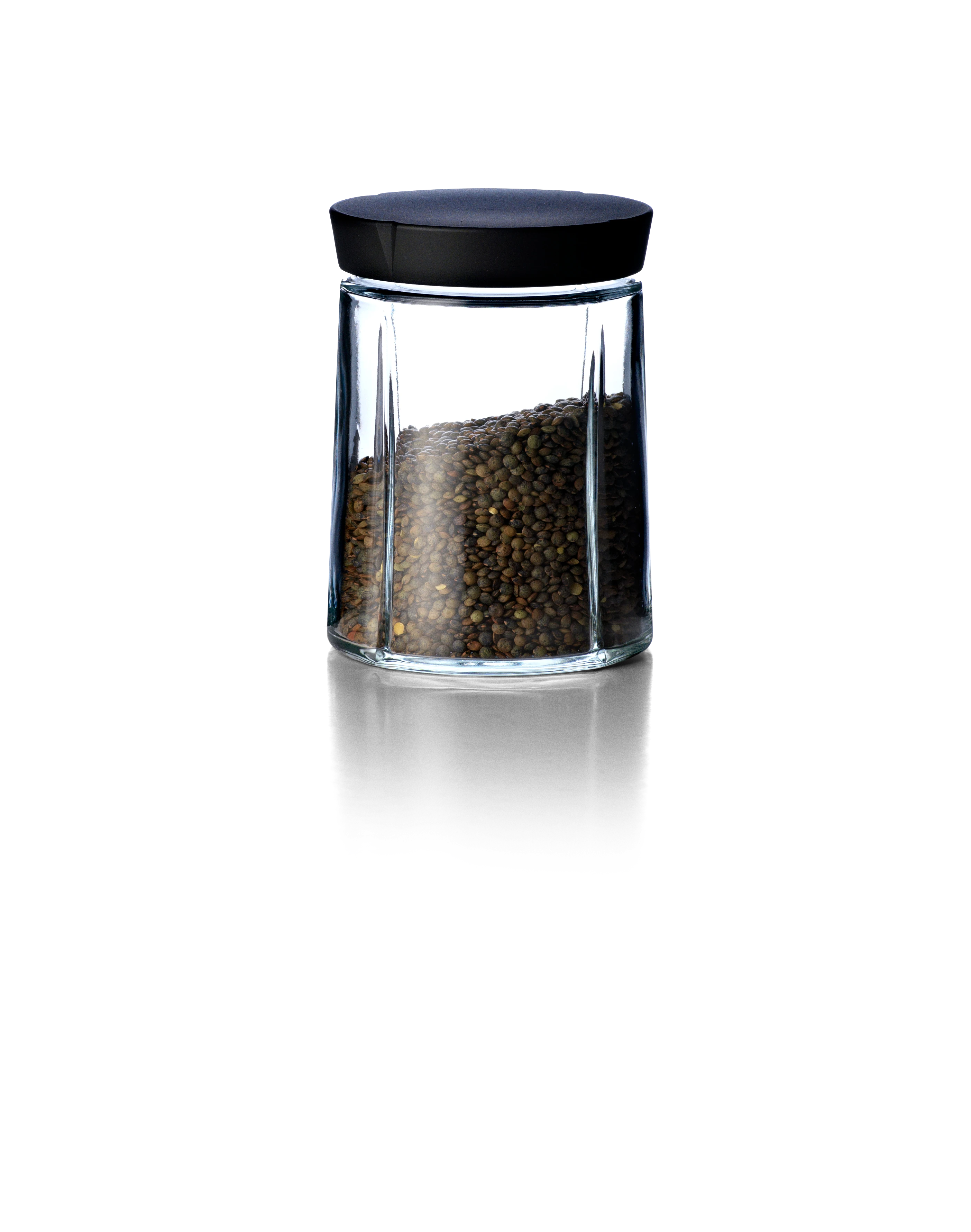 Aufbewahrungsglas 75 cl von Rosendahl in der Farbe Schwarz, hergestellt aus Glas