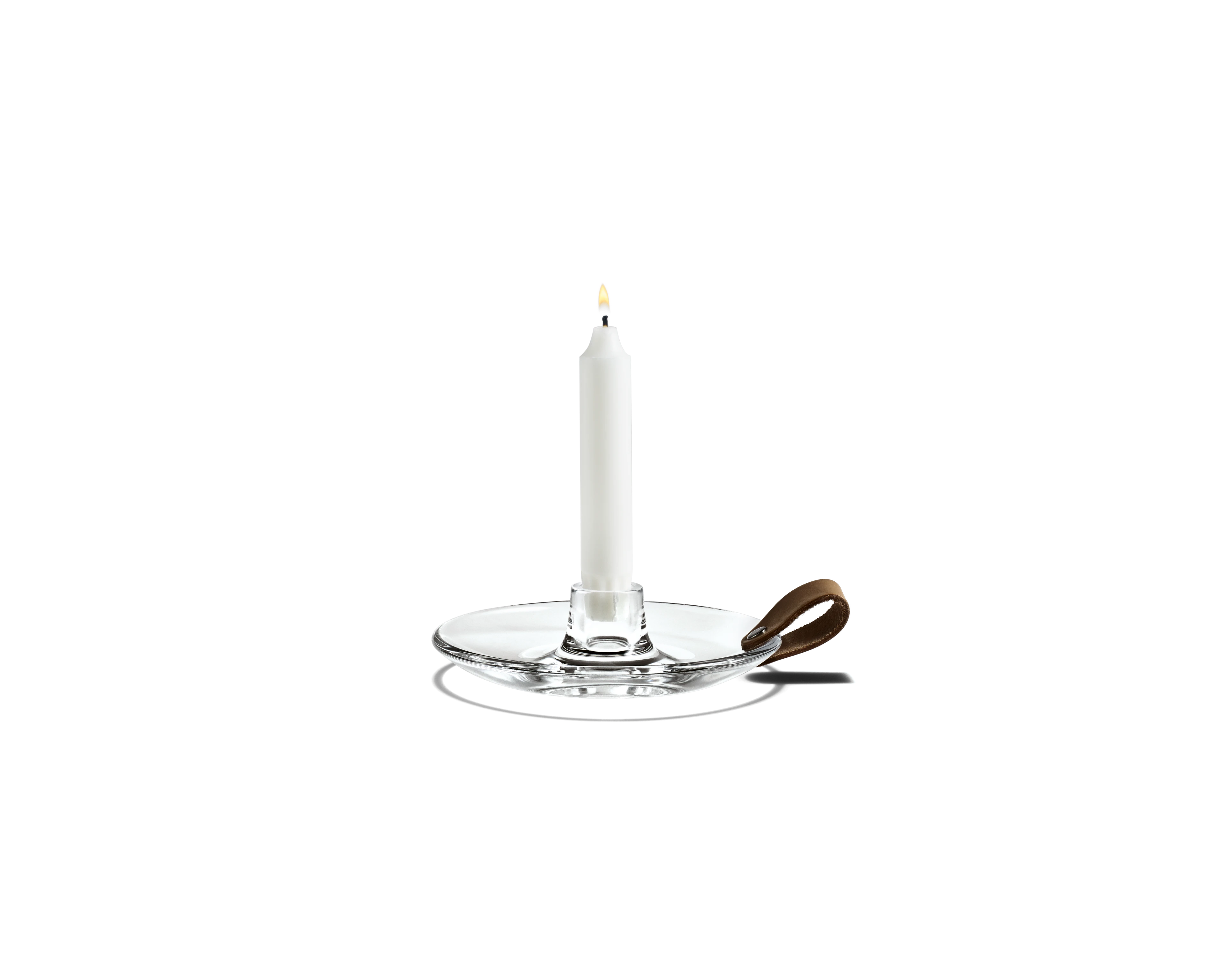 Chamber candle holder Ø16 cm from Holmegaard in Clear color, made of Glass